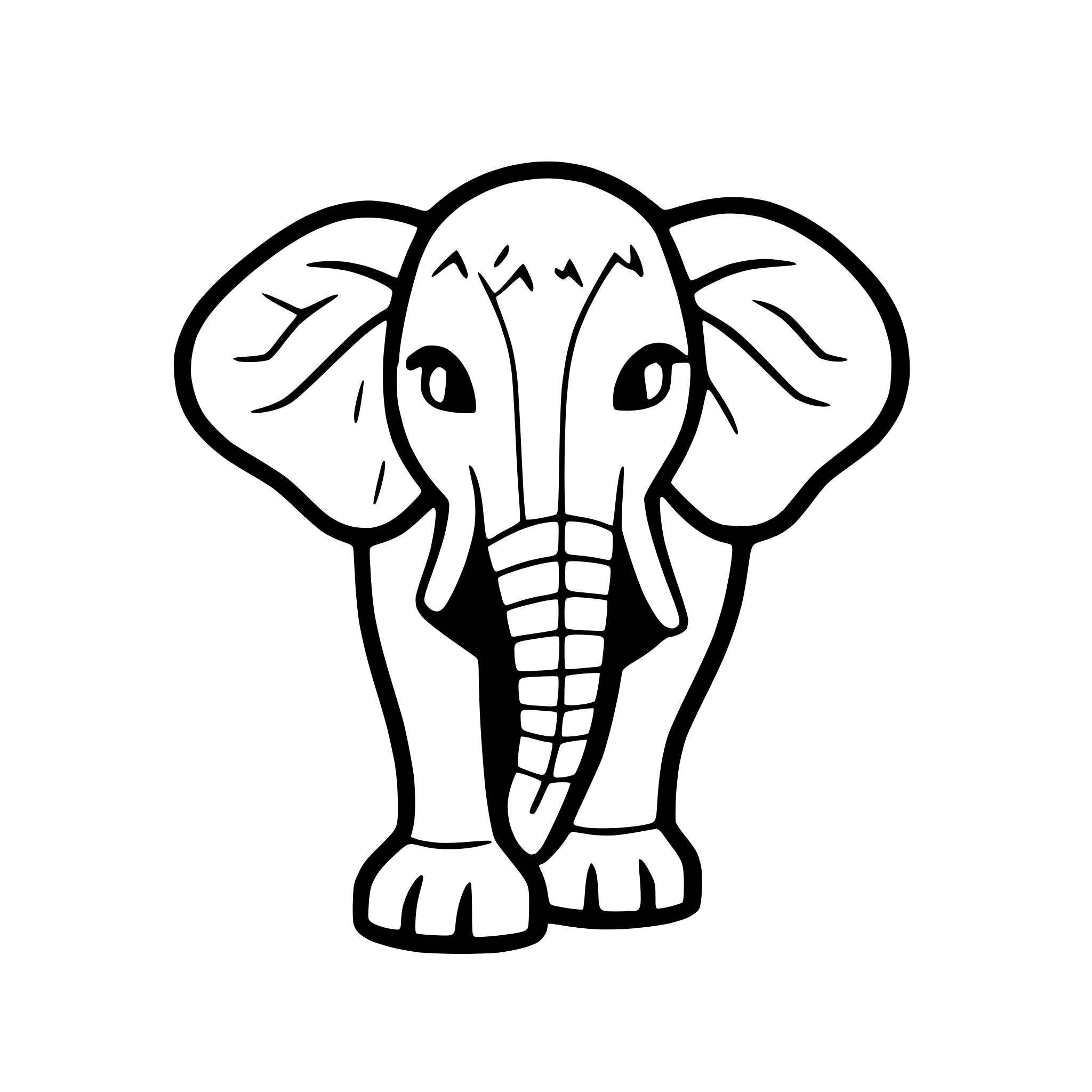 AI-generated SVG of 'elephant with ornate details'