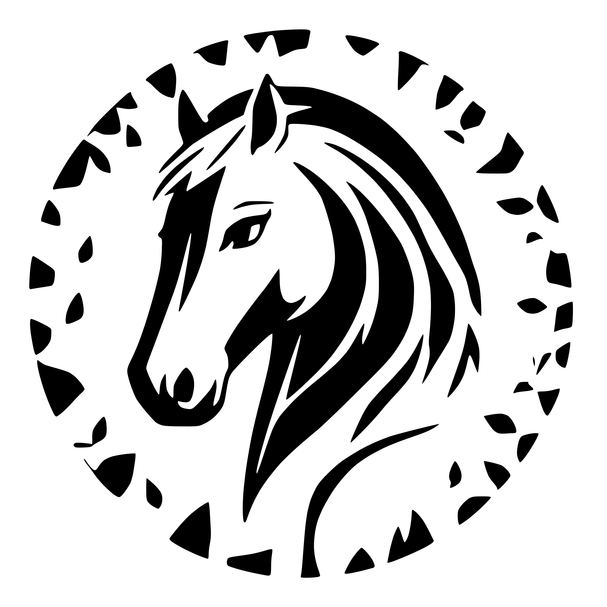 AI-generated SVG of a a horse head circular design