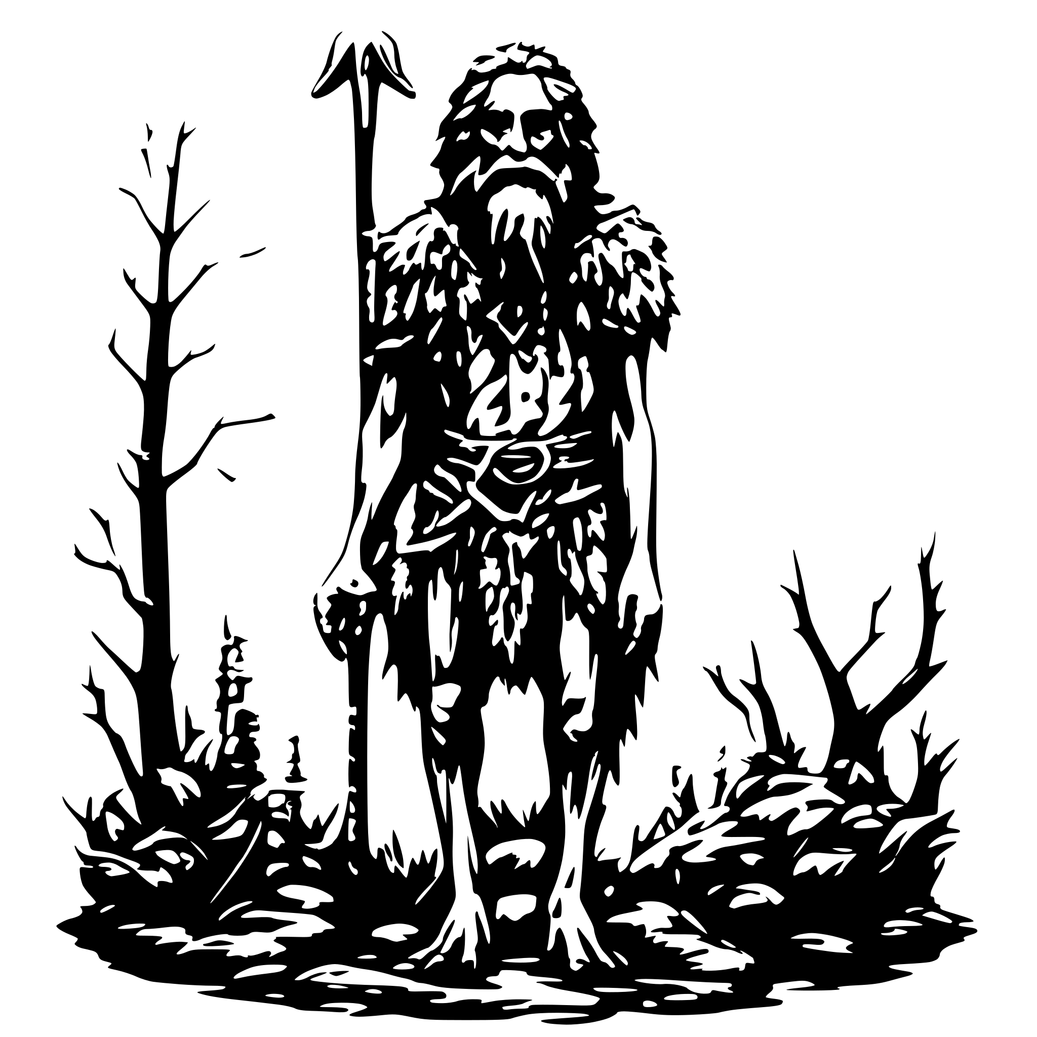 AI-generated SVG of 'realistic full body Leshy'