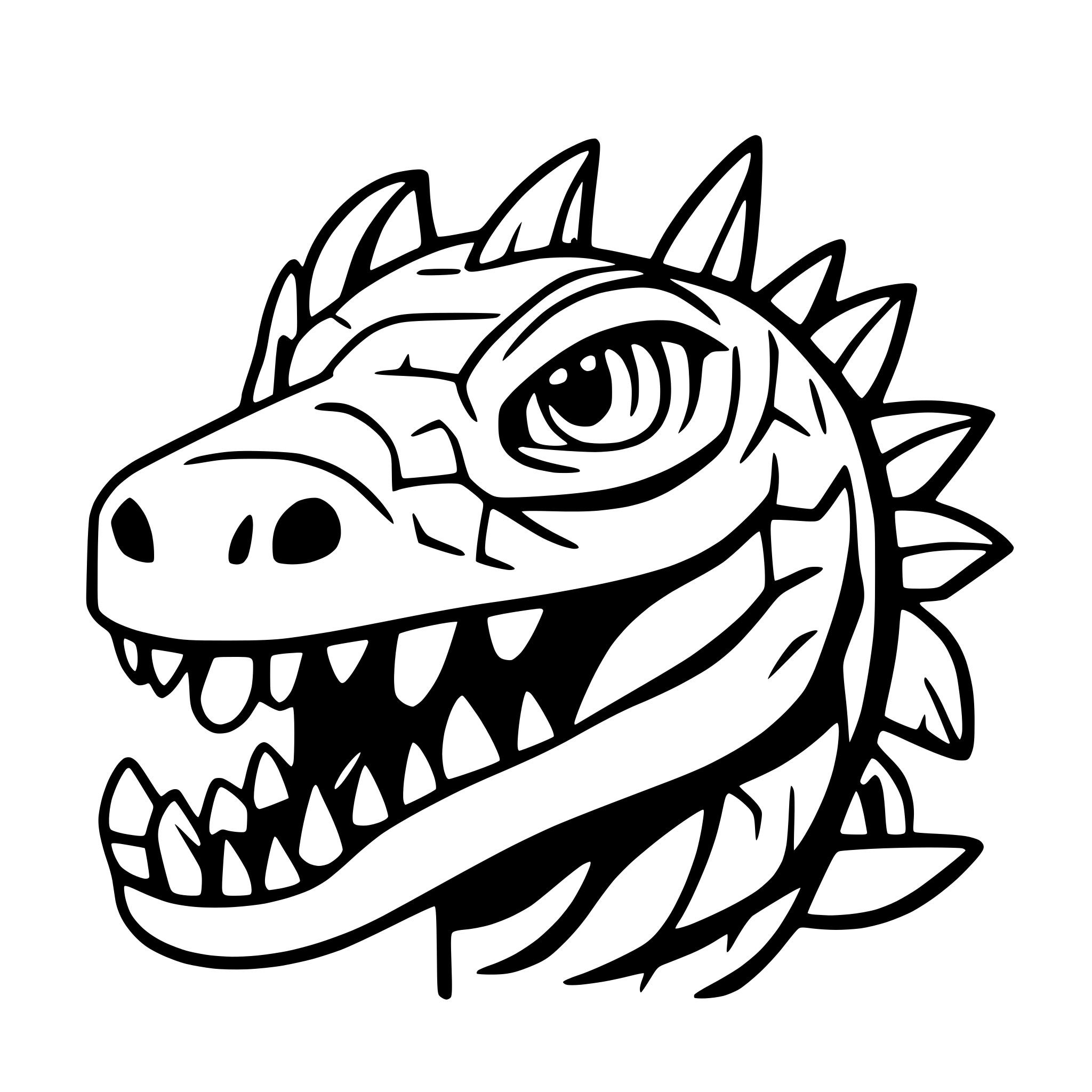 AI-generated SVG of a angry alligator head