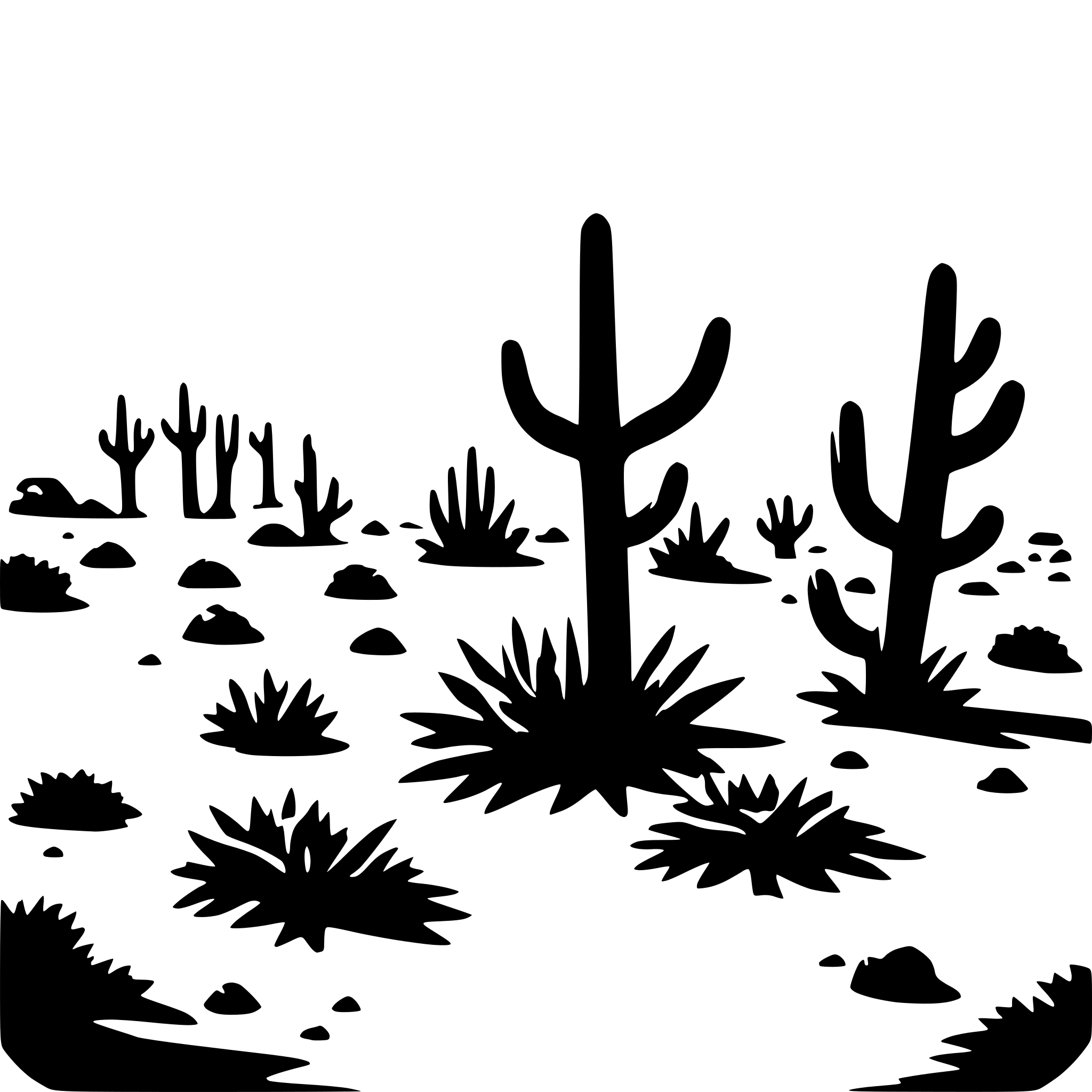 AI-generated SVG of a extreme hot sunny desert ecosystem including sun