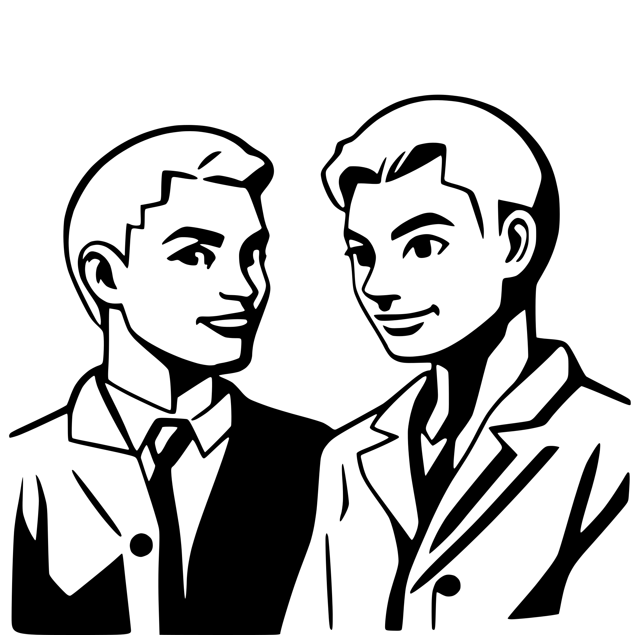 AI-generated SVG of a faces of 2 men talking, abstract, black and white AI-generated SVG of a faces of 2 men talking, abstract, black and white