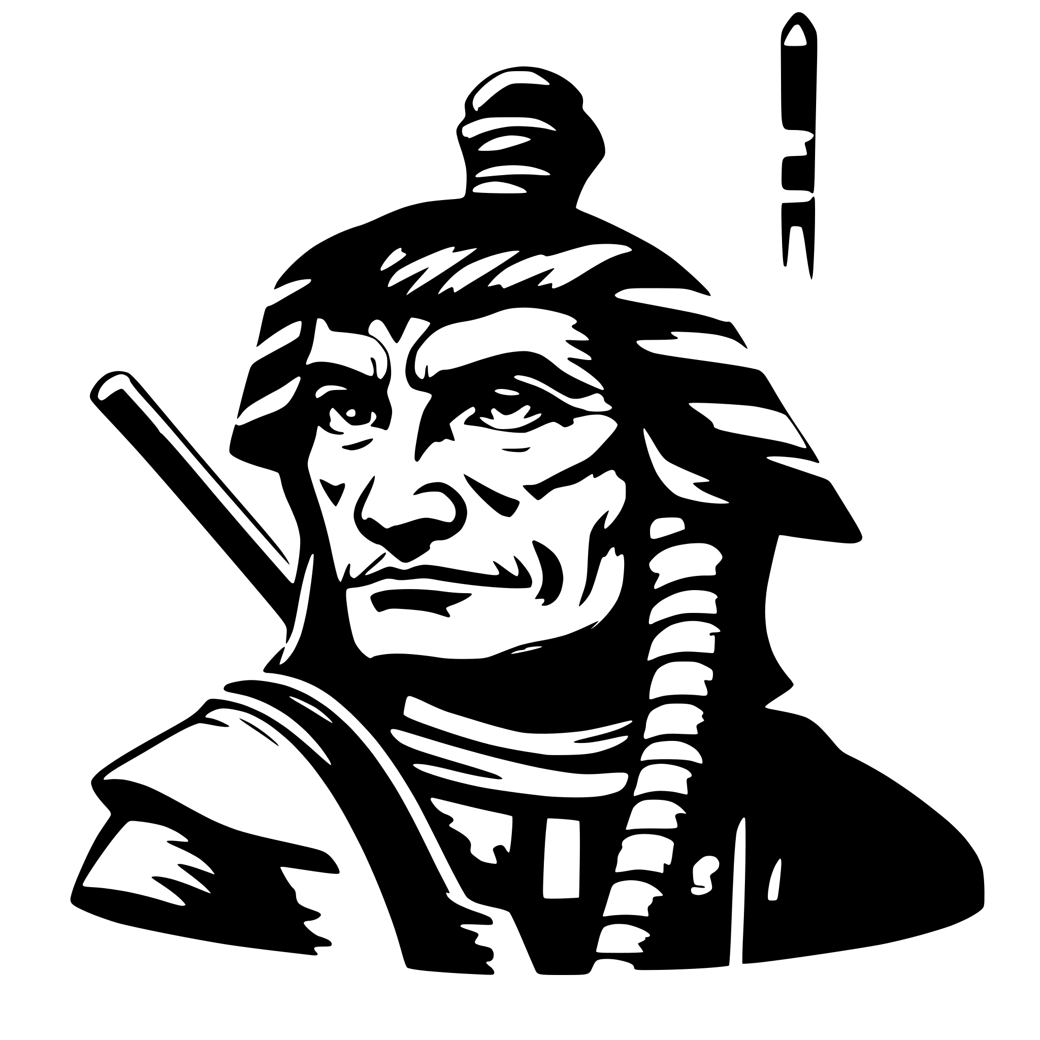 AI-generated SVG of a old samurai