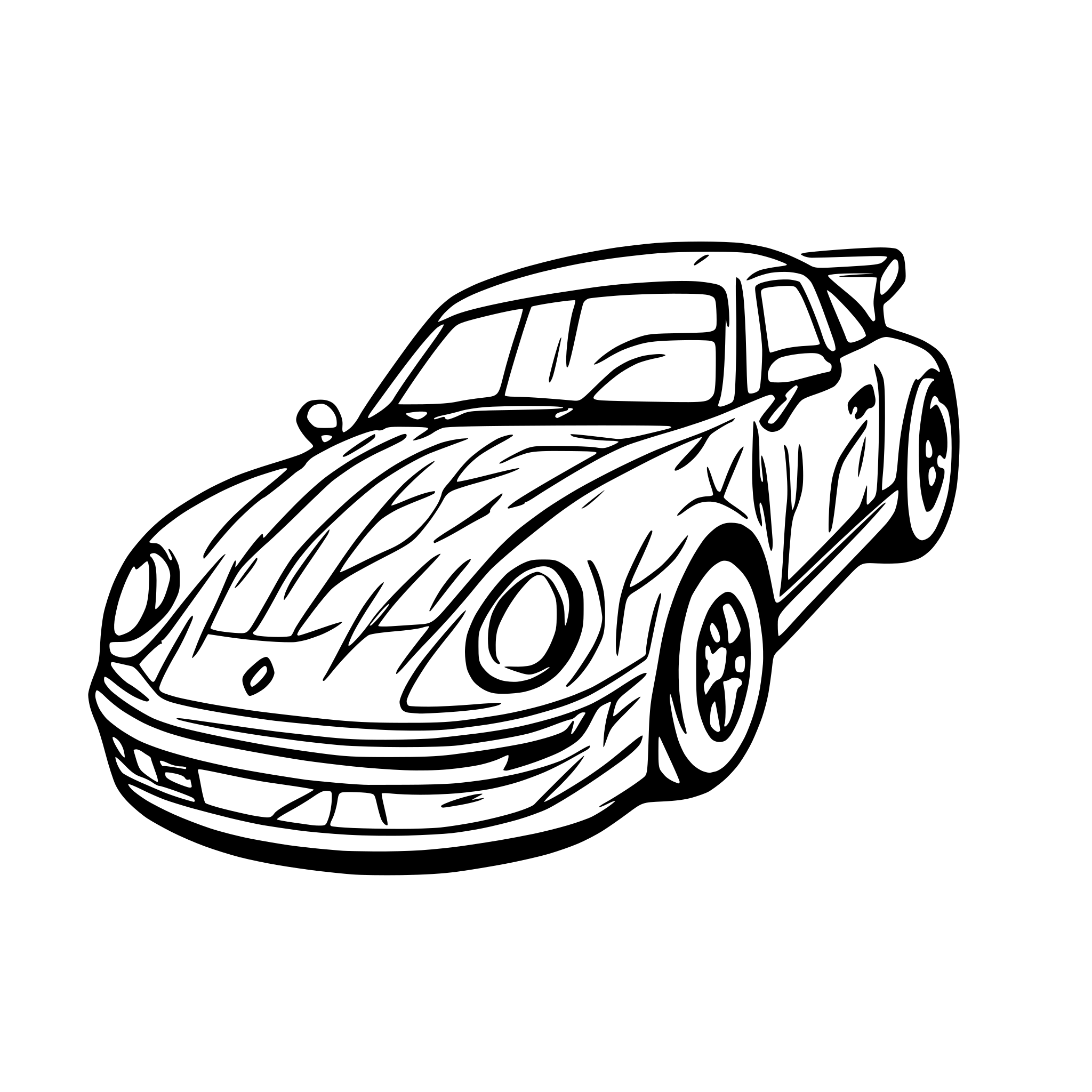 AI-generated SVG of 'No Risk No Porsche'