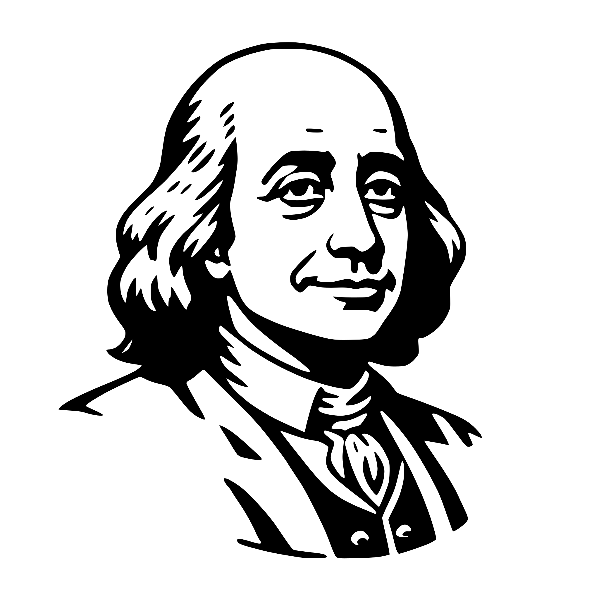 AI-generated SVG of a benjamin franklin