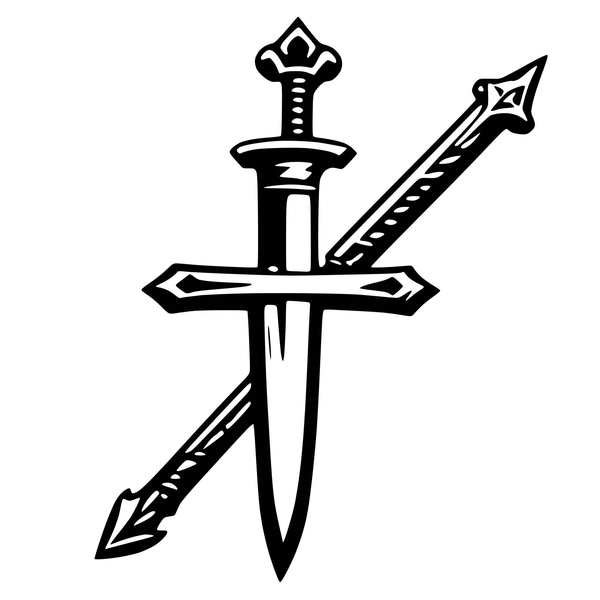 AI-generated SVG of 'cross sword'