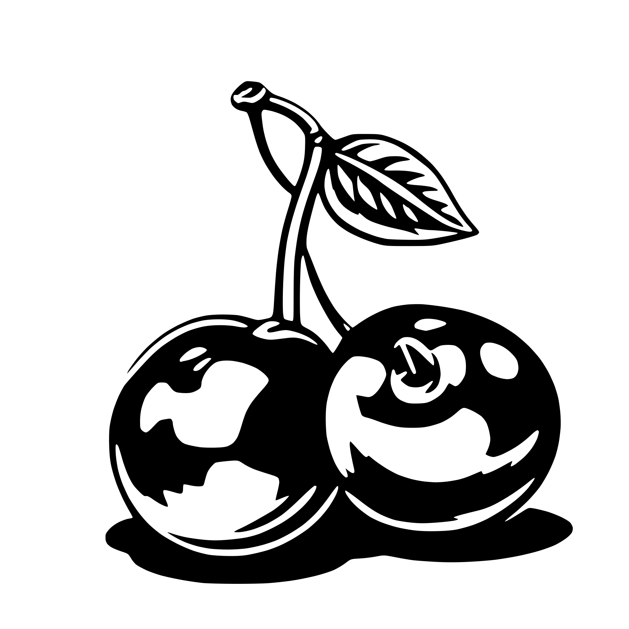 AI-generated SVG of 'Casino cherries black and white'