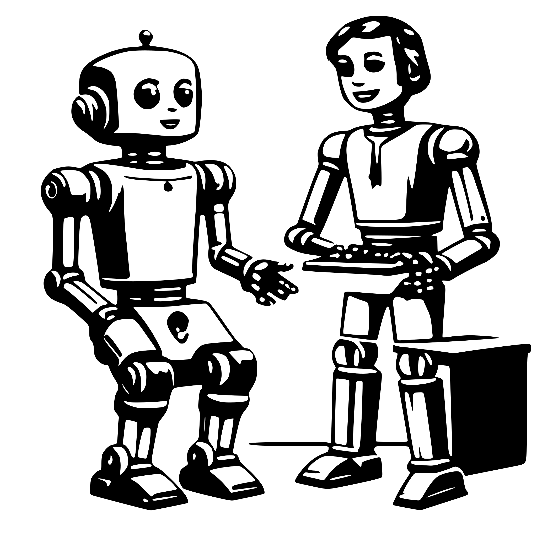 AI-generated SVG of a A ai robot is teacher teaching human