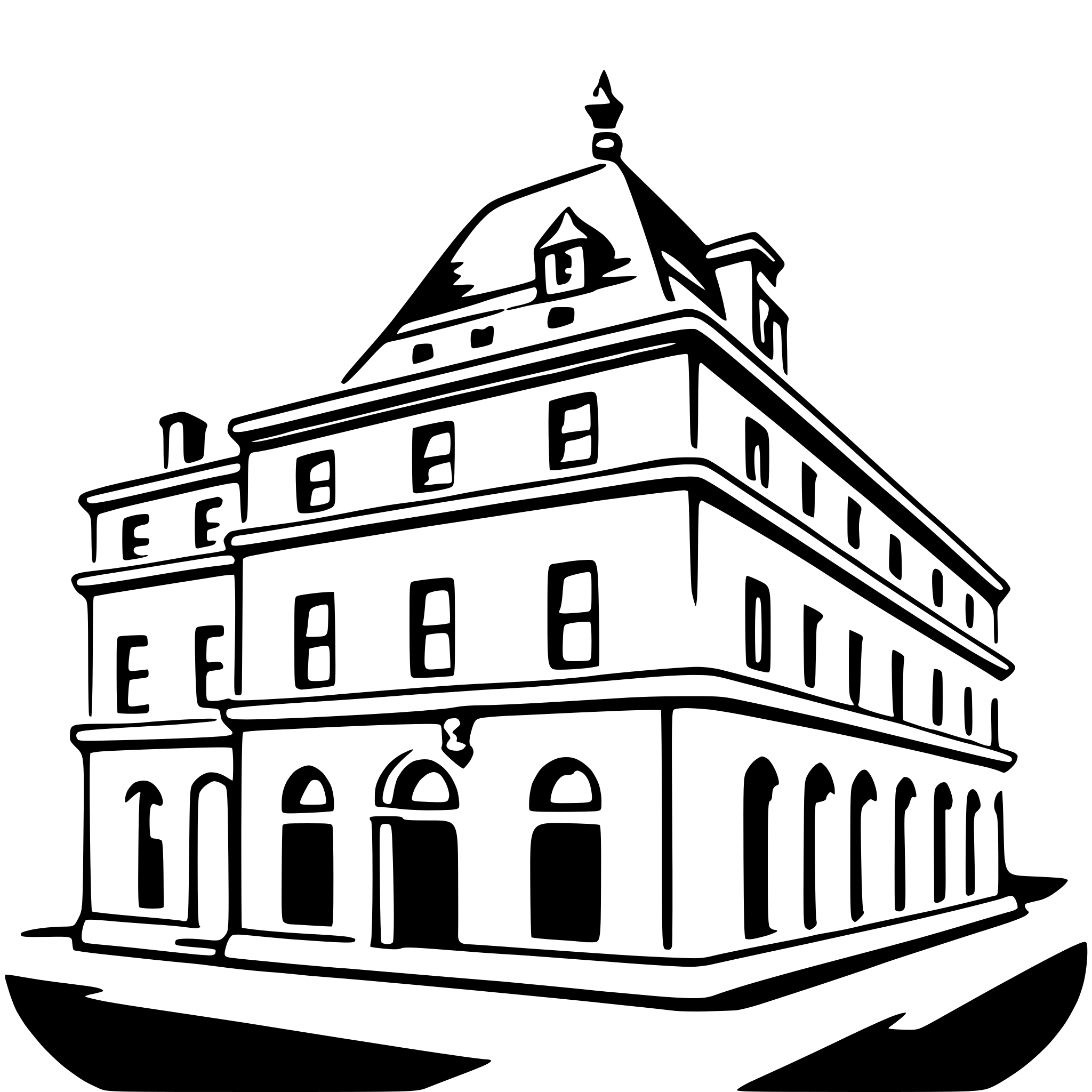 AI-generated SVG of a louvre museum