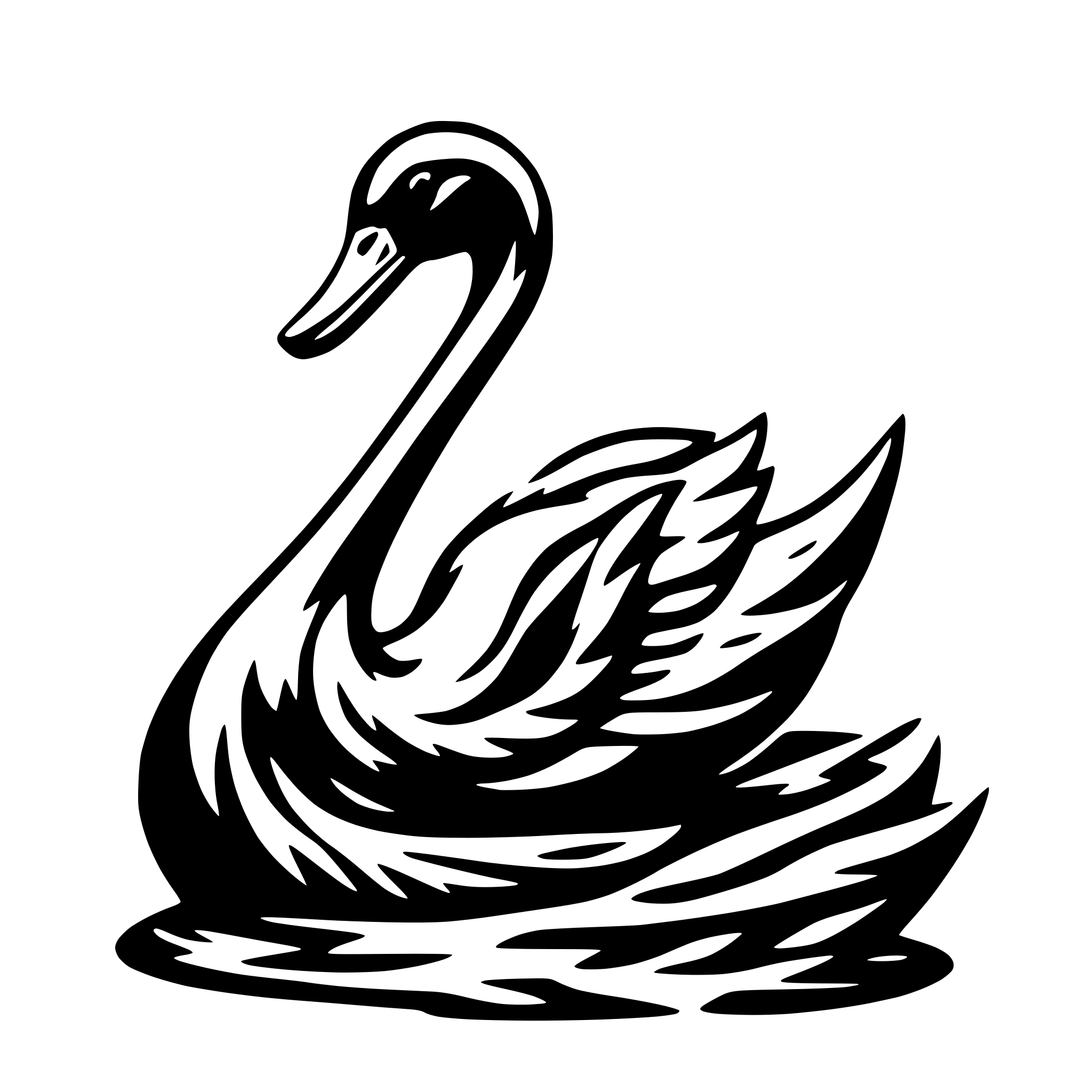 AI-generated SVG of 'SWAN CREATIVE WOOD CARVING'