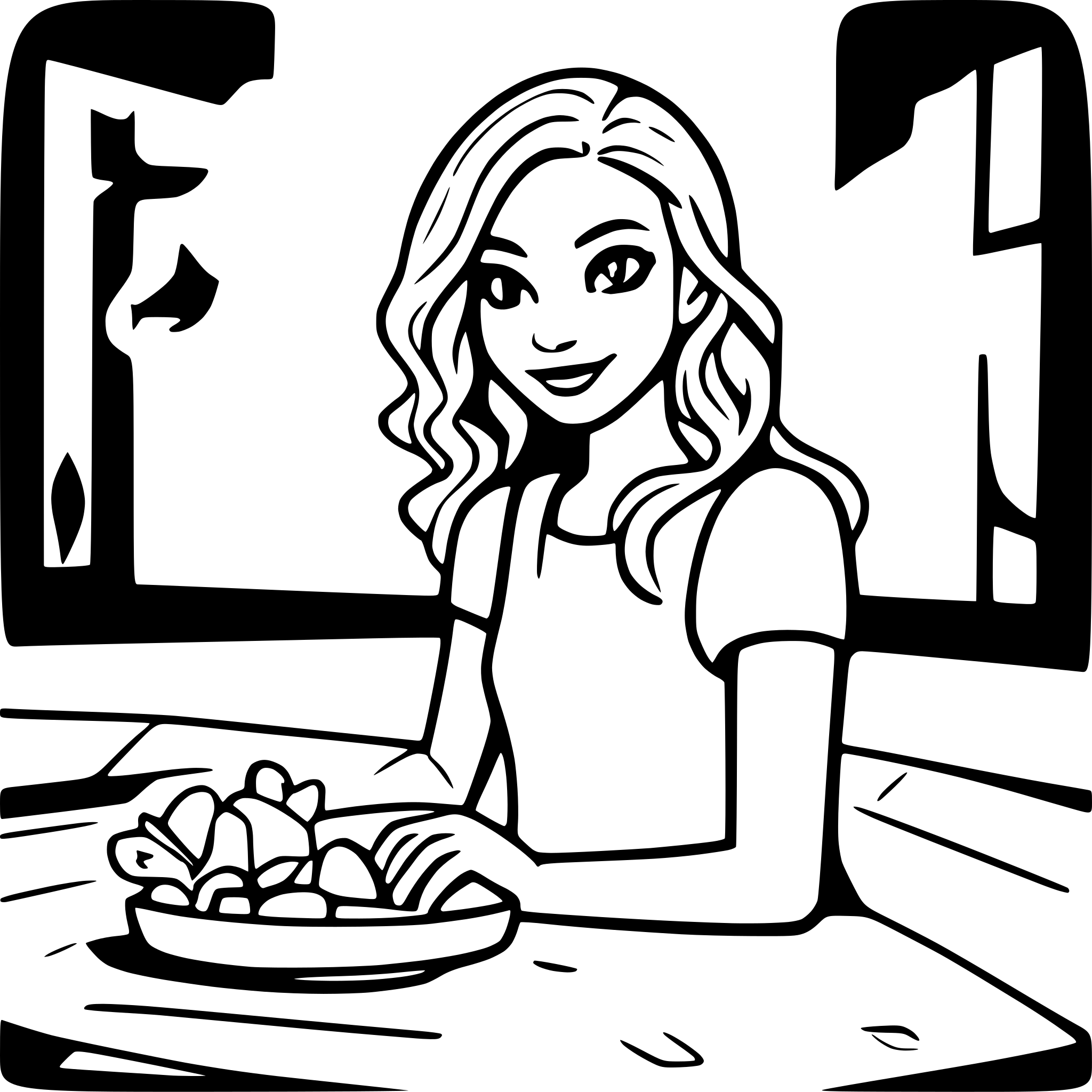 AI-generated SVG of a "Create a simple black and white line art illustration for an adult coloring book. Image should include a clean rectangular text box at the bottom taking up 1/4 of the total height, separated from the main illustration by a single horizontal line. Main illustration should occupy top 3/4 with [specific design elements]. Style must use bold, clear linework with plenty of open spaces for coloring. [Main element] should be large and central, with [2-3 supporting elements] arranged around it. Use con