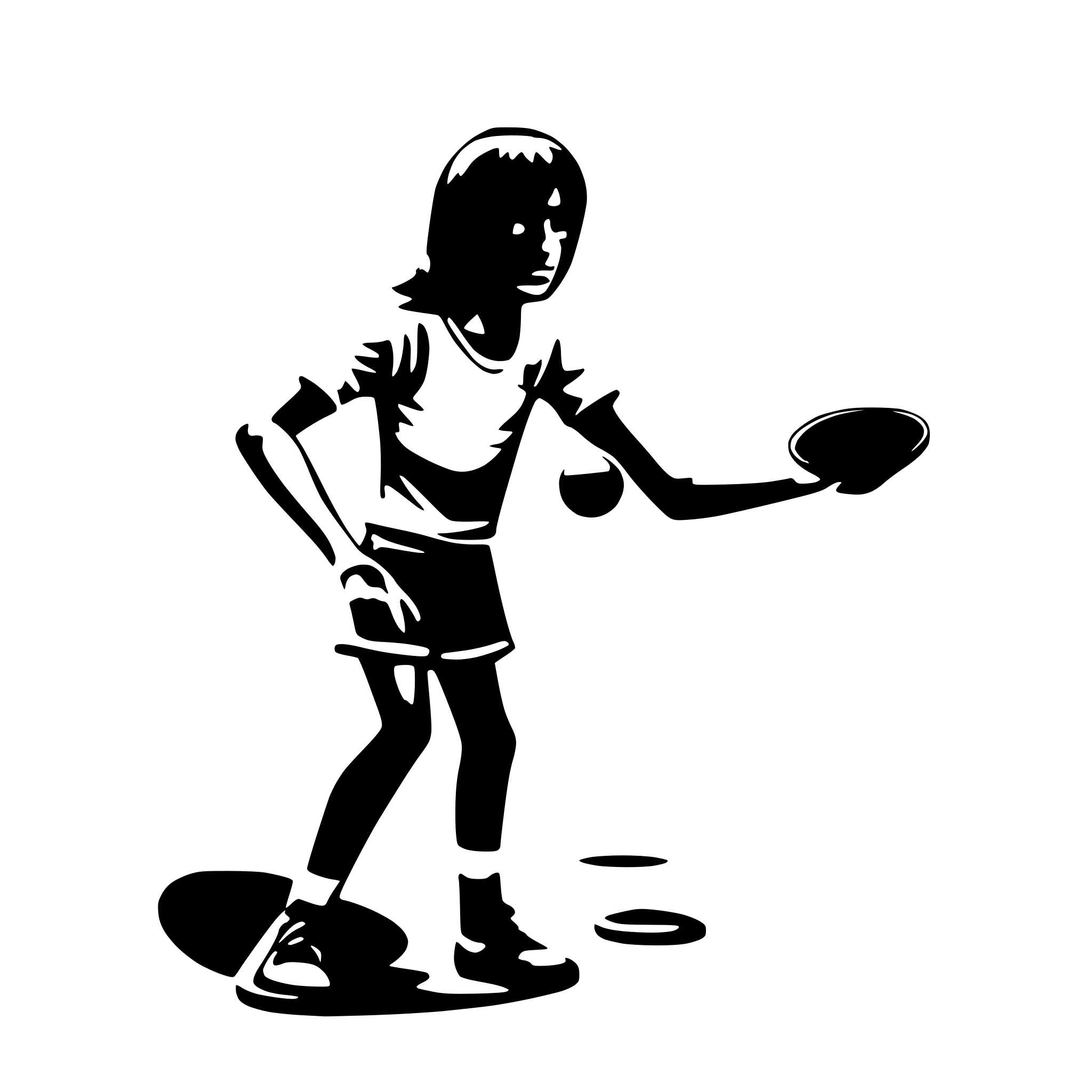 AI-generated SVG of a table tennis player frying pan