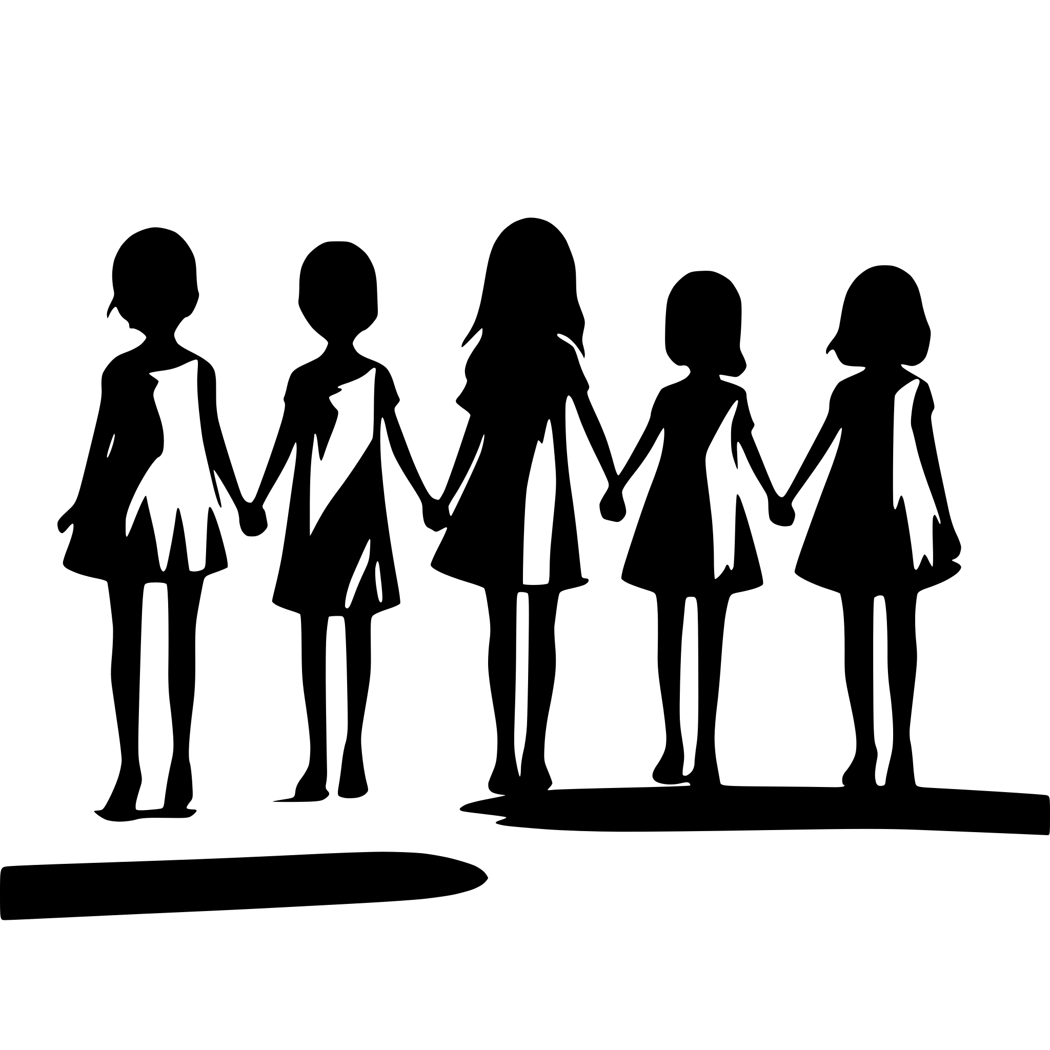 AI-generated SVG of a girls and boys forming a line and holding hands