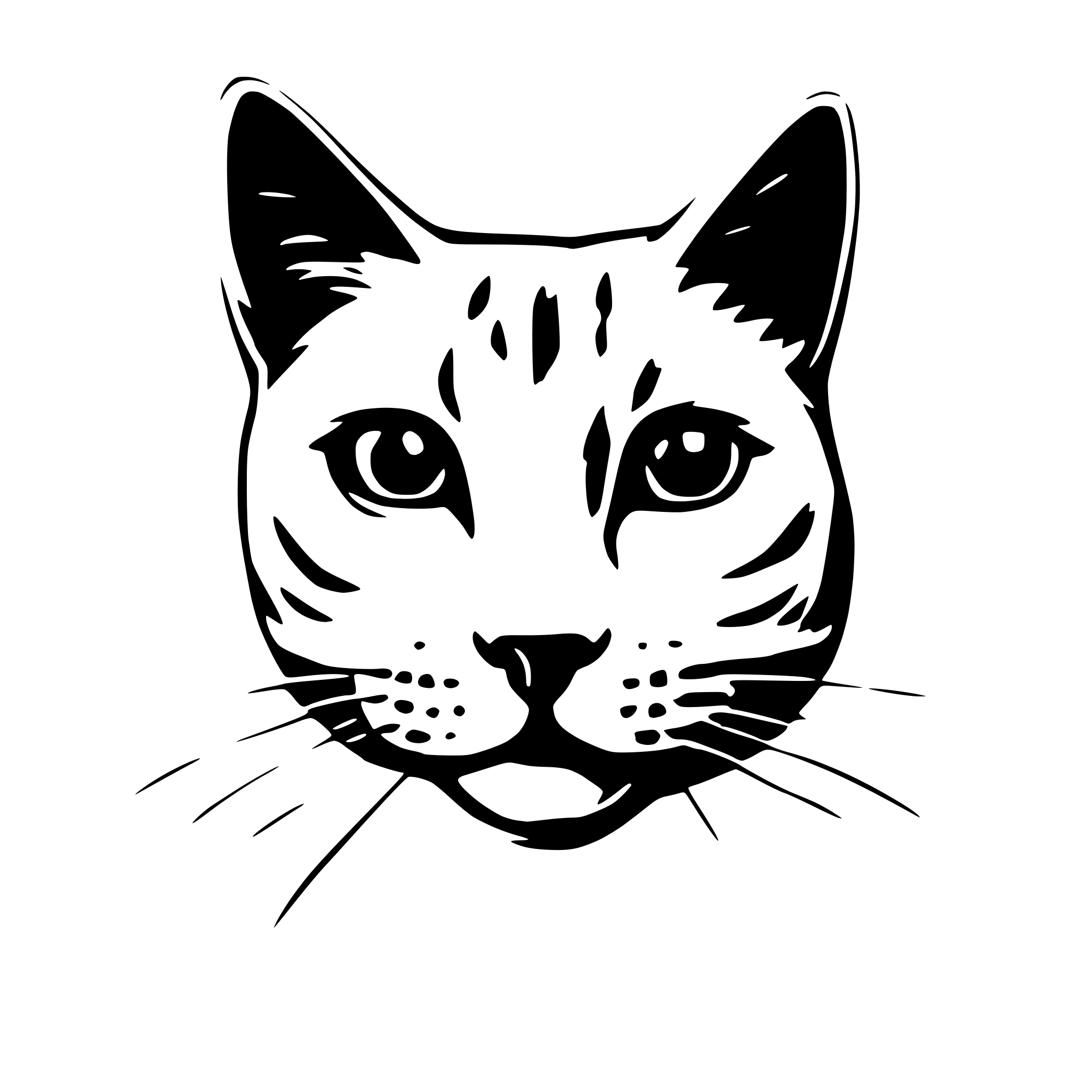 AI-generated SVG of 'Single line stroke of a portait cat'