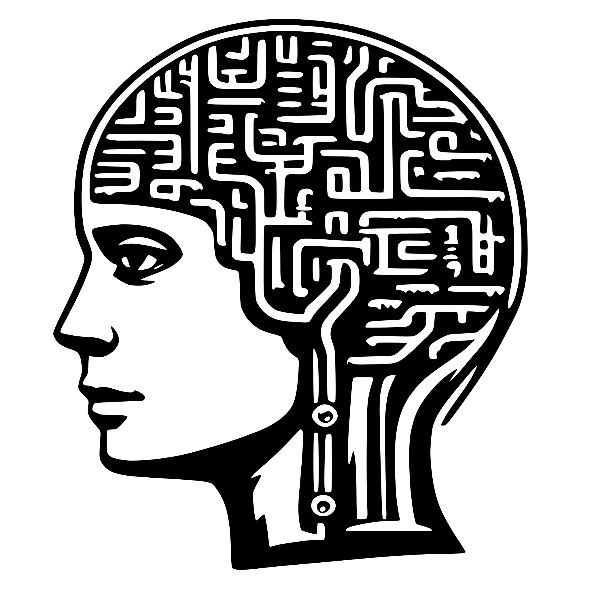 AI-generated SVG of a a circuit brain