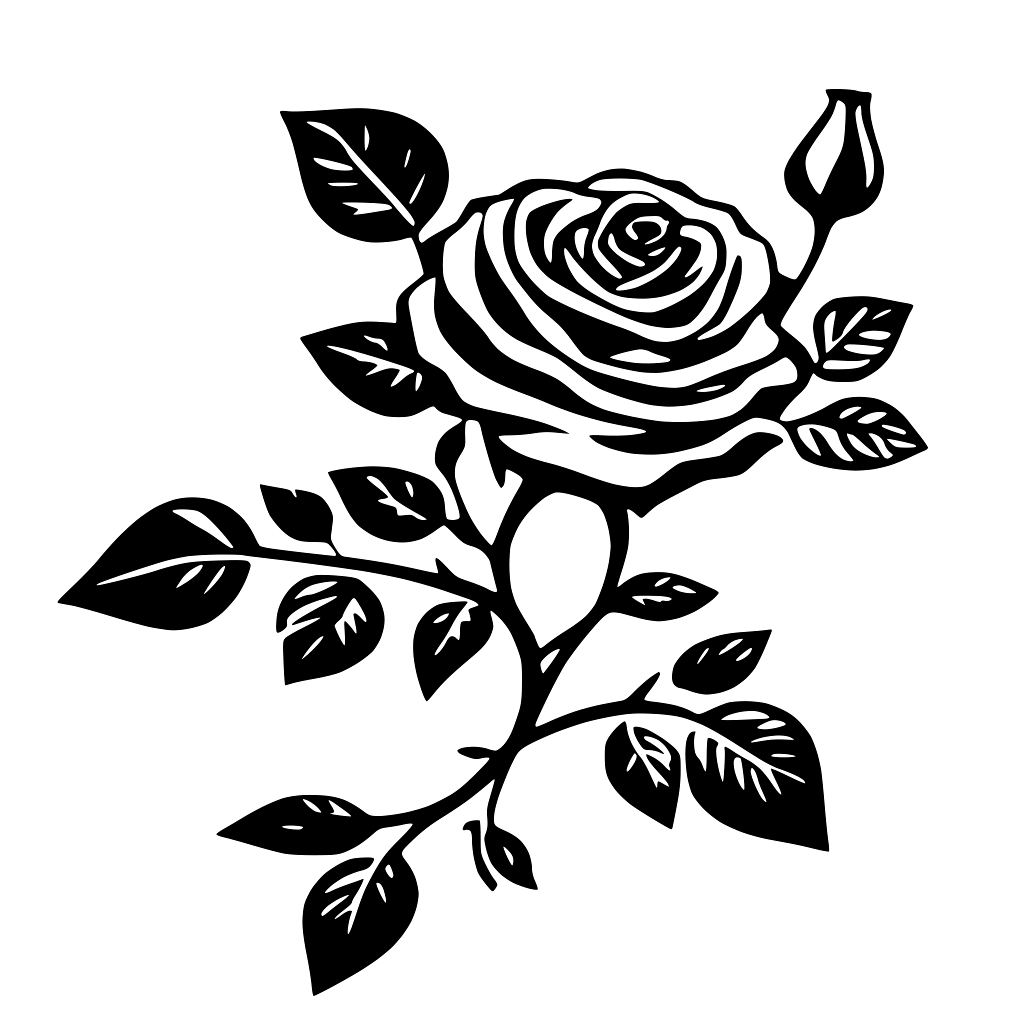AI-generated SVG of 'rose vine decoration with no background for wedding website'