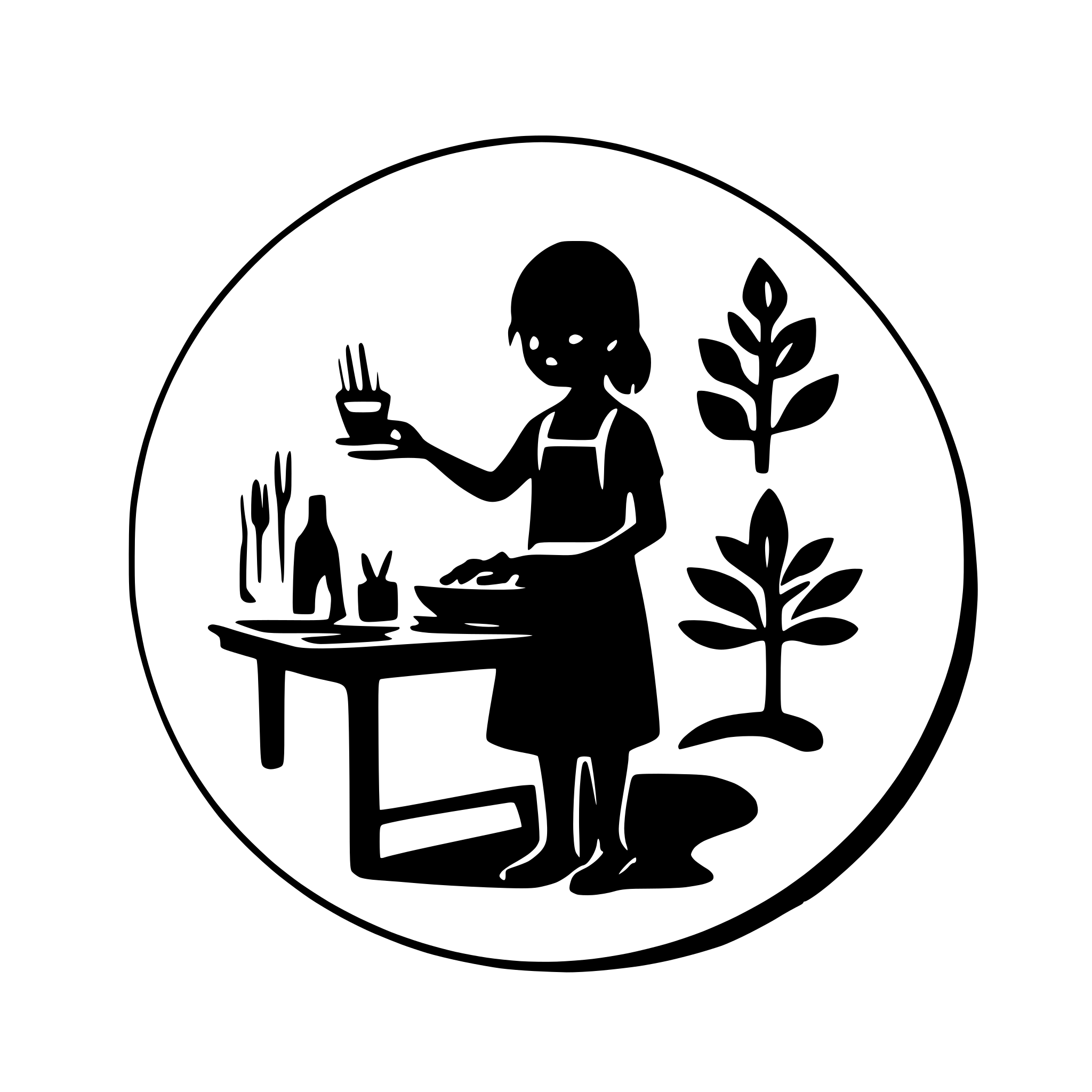 AI-generated SVG of a Design for laser engraving on cutting board. Center of design should include " Paul se Plankie " and outdoor cooking imagery