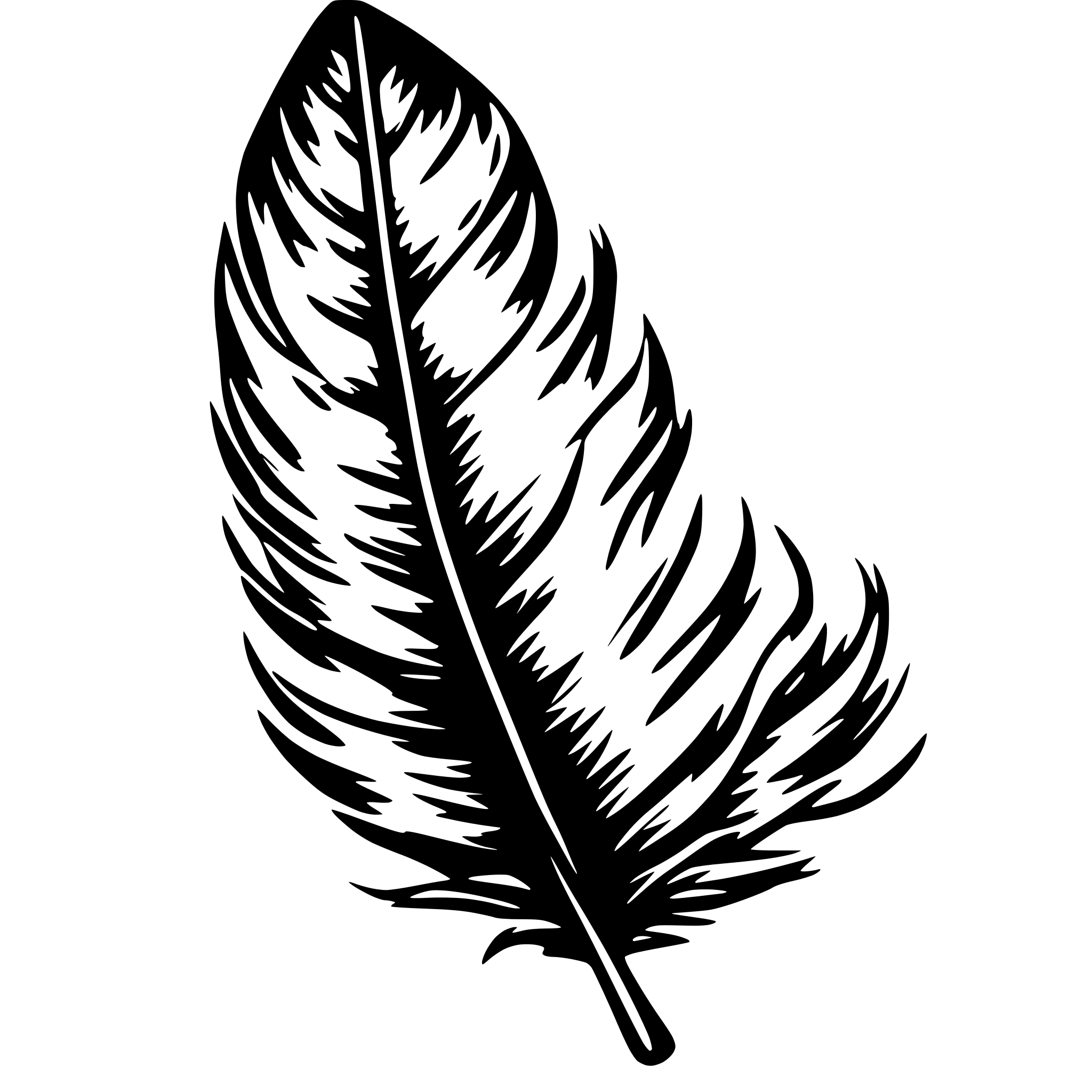 AI-generated SVG of a feather
