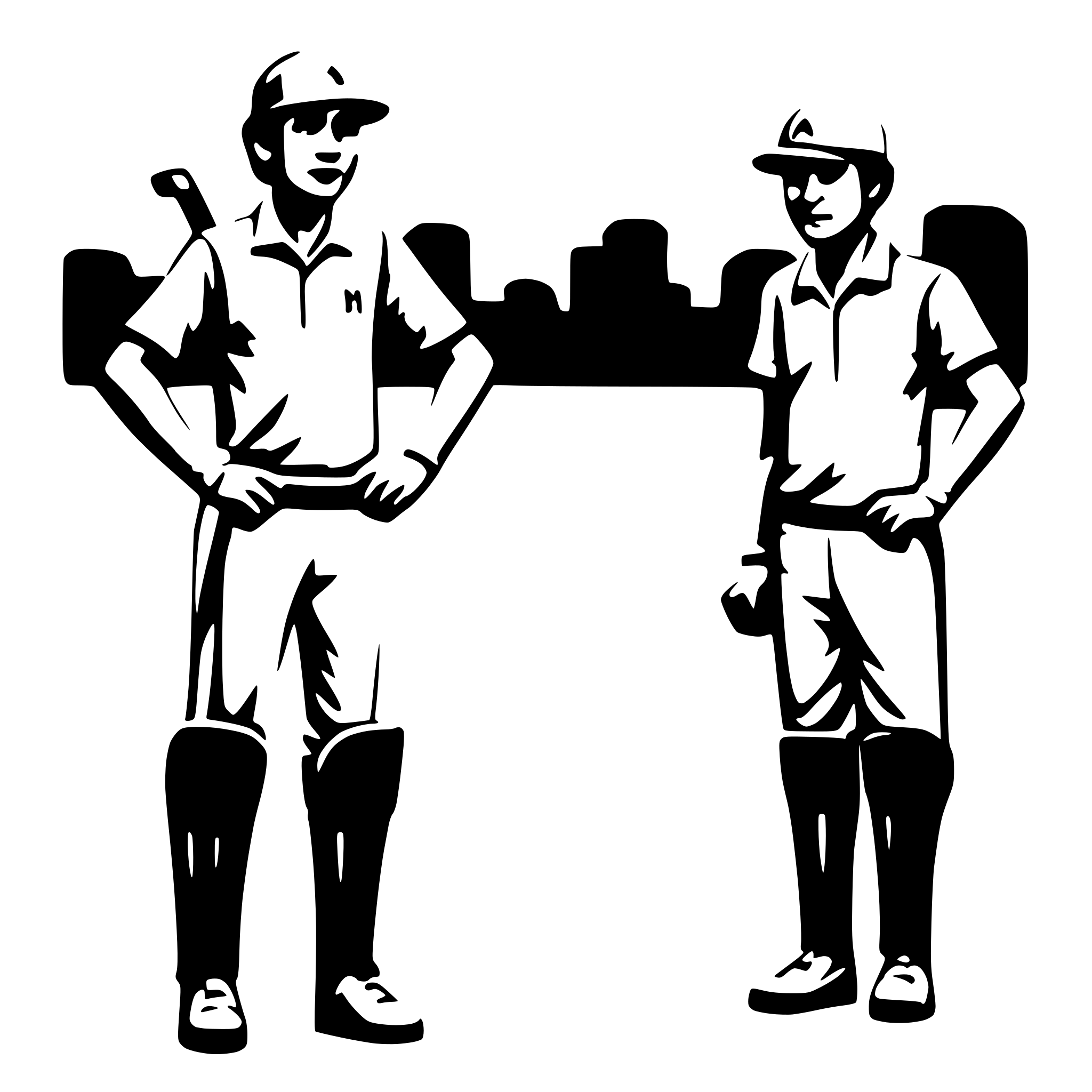 AI-generated SVG of a Cricket members standing