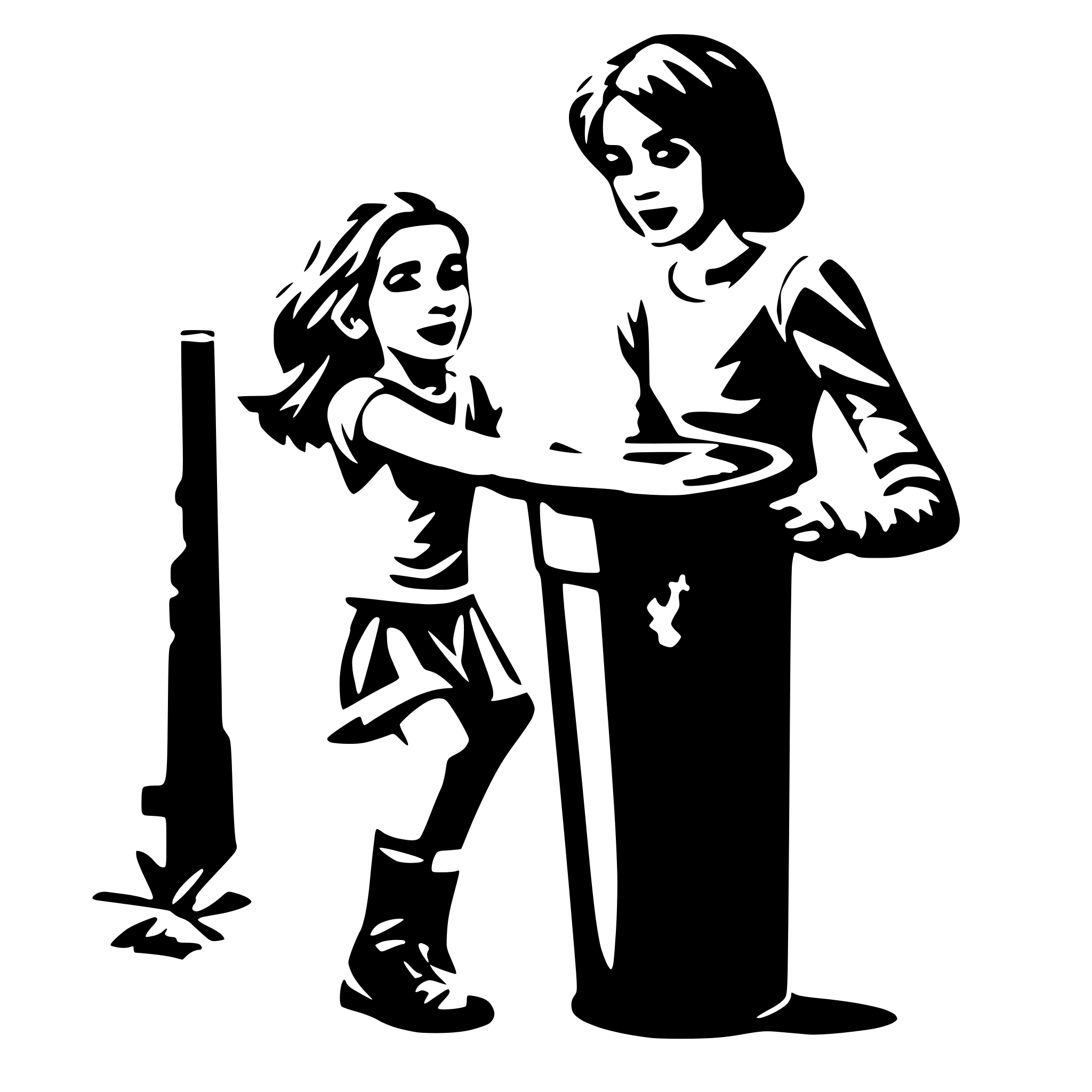 SVG Bundle for 'girl throwing trash in dustbin' | AI-Generated Vector ...