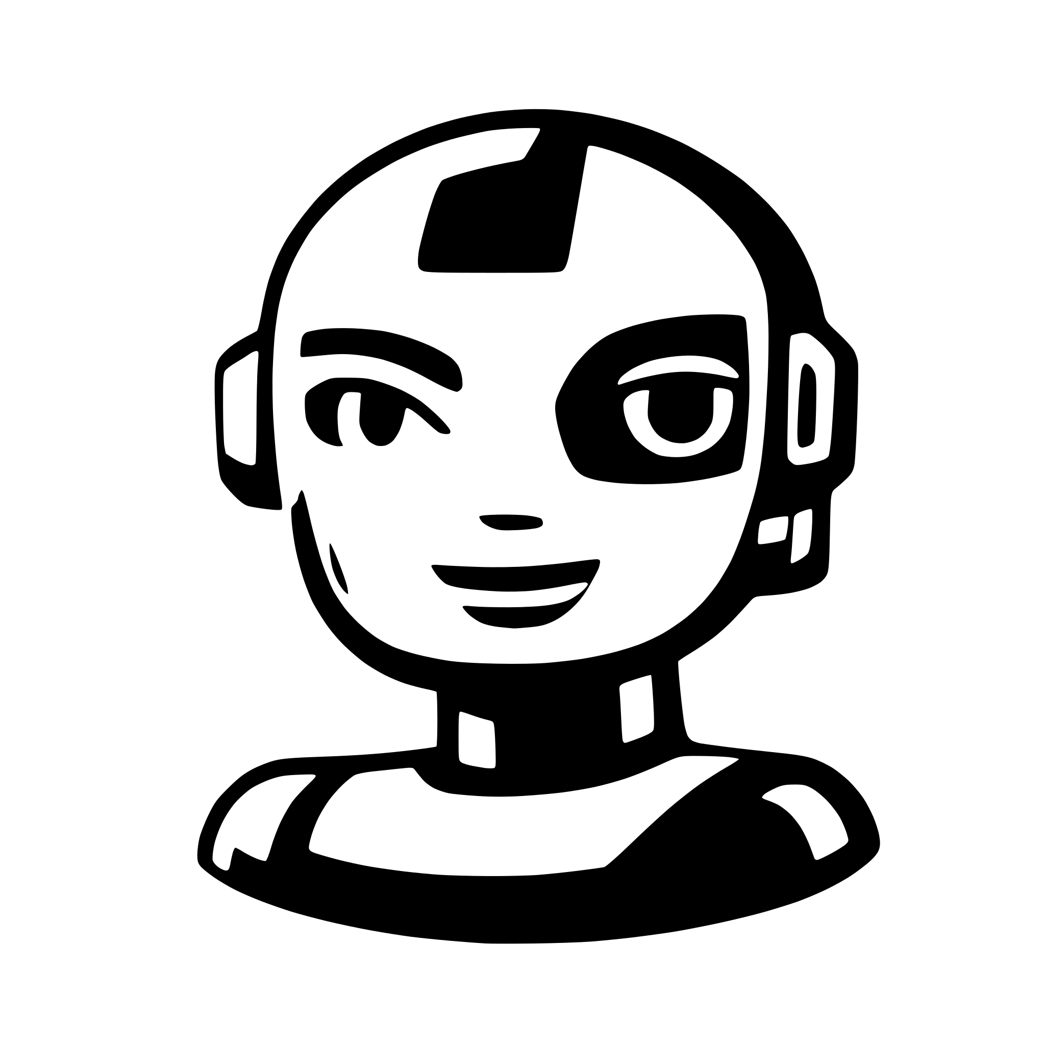 AI-generated SVG of a head robot minimalistics icon