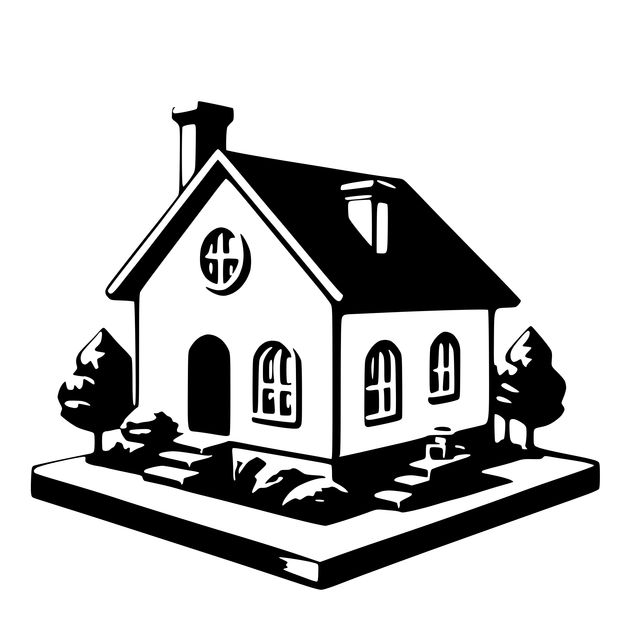 AI-generated SVG of 'A simple logo if a house in an isometric view'