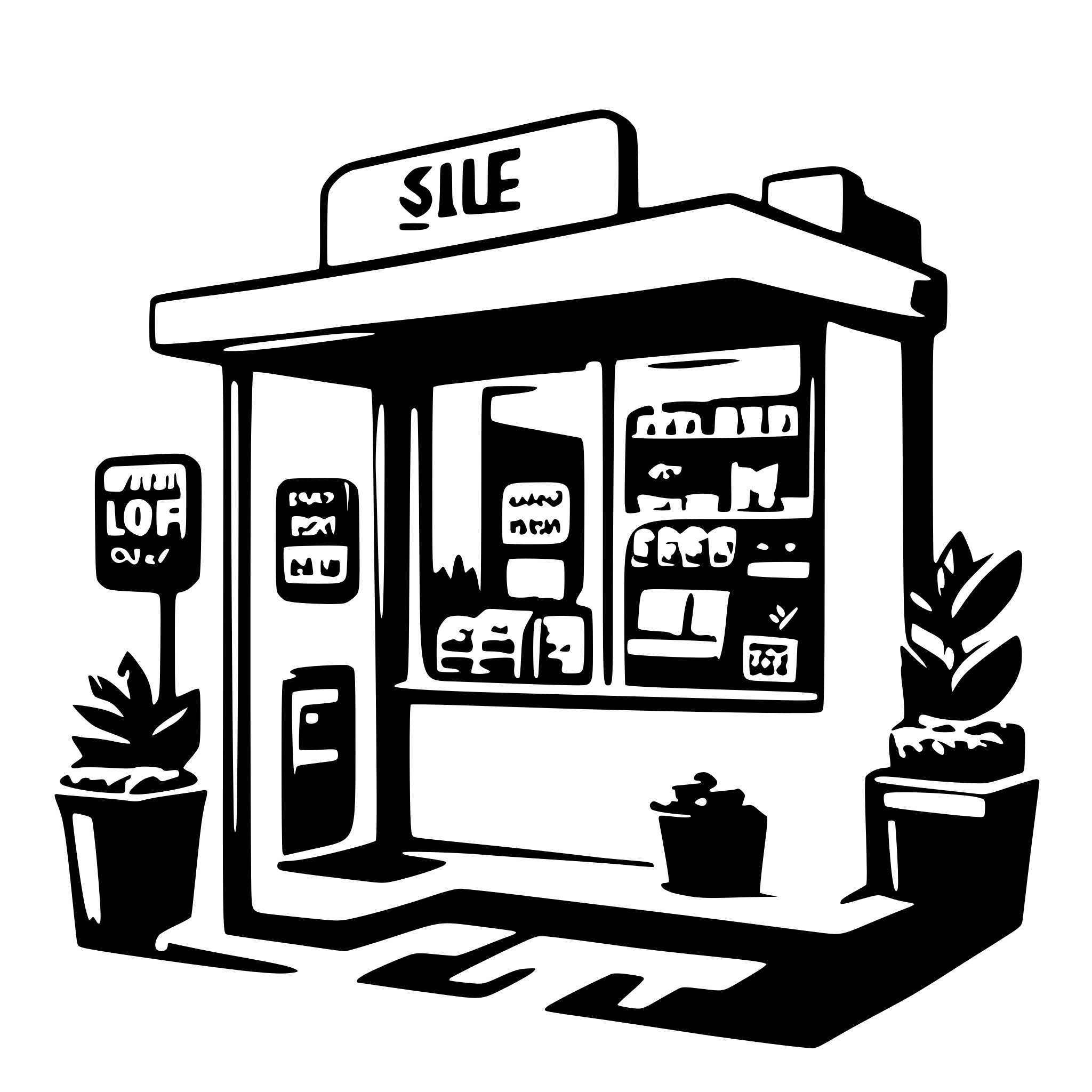 AI-generated SVG of a shopping store