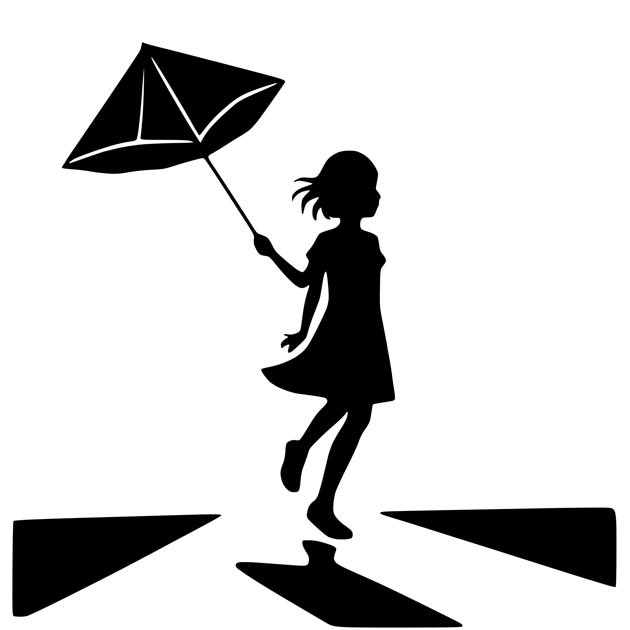 AI-generated SVG of 'kite flying in the wind'