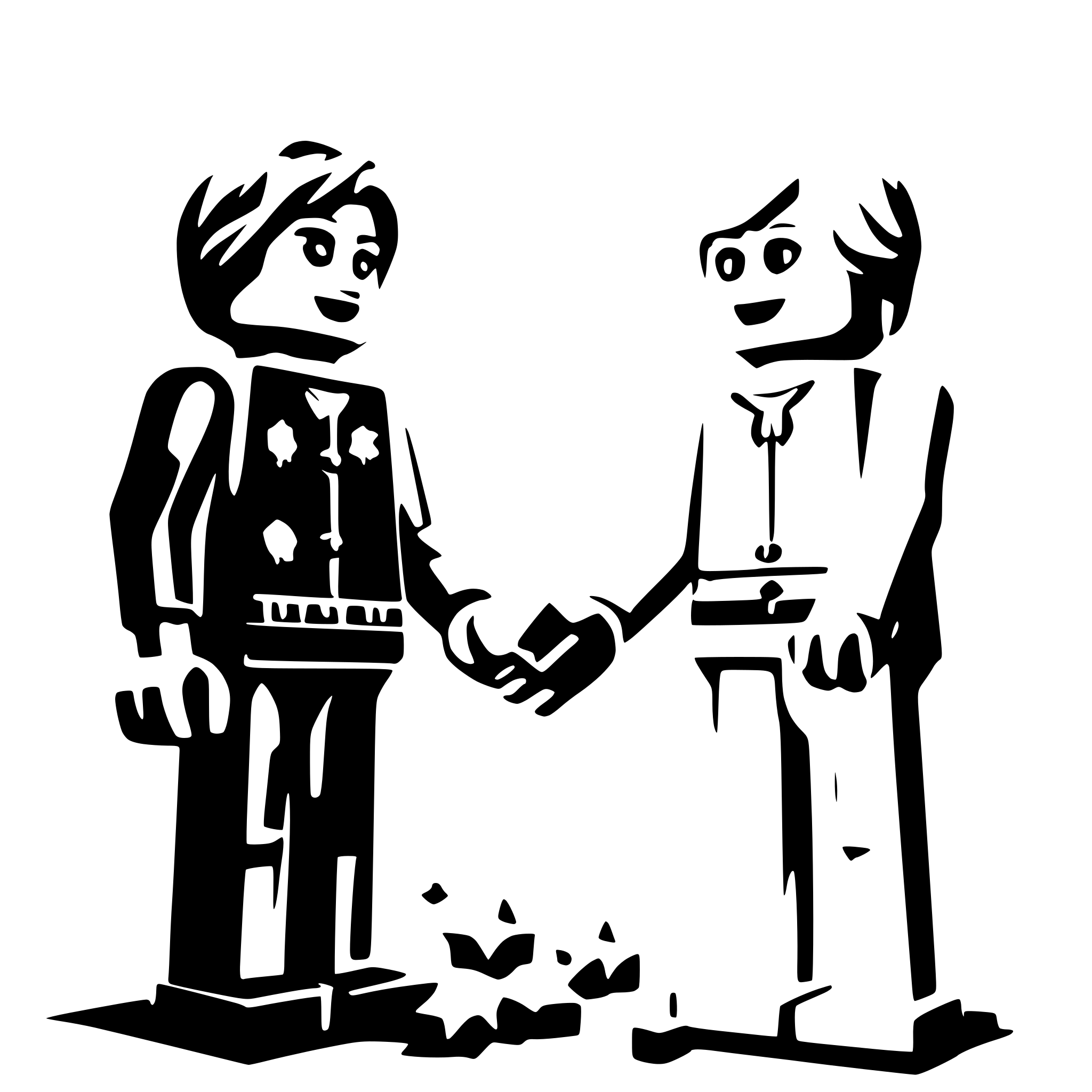 AI-generated SVG of 'Two Lego figures hand in hand looking at stars'