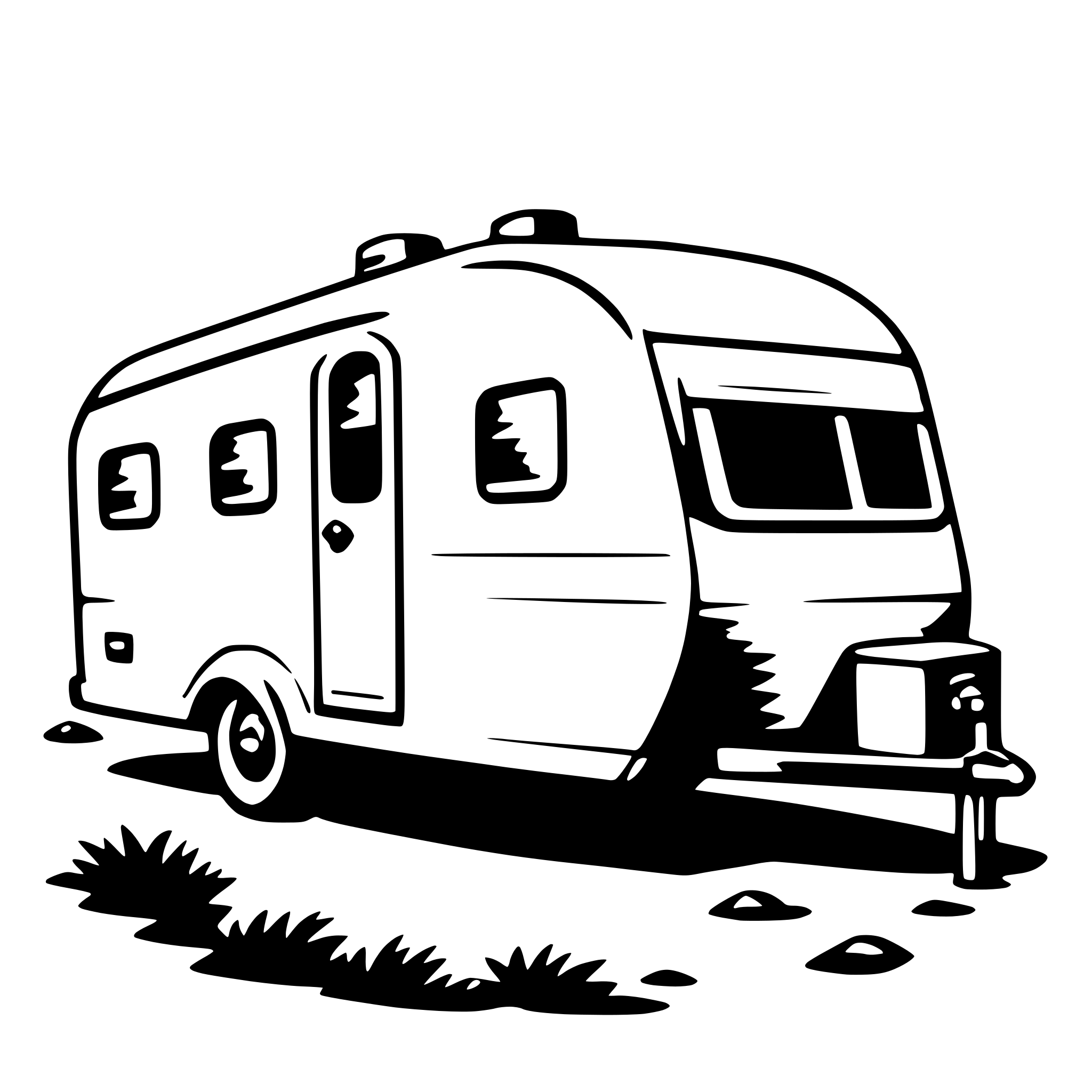 AI-generated SVG of a caravan