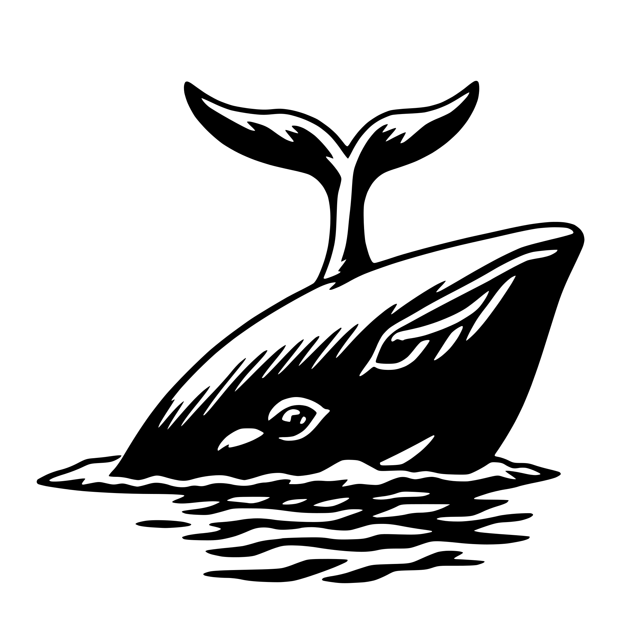 AI-generated SVG of a whale with tail