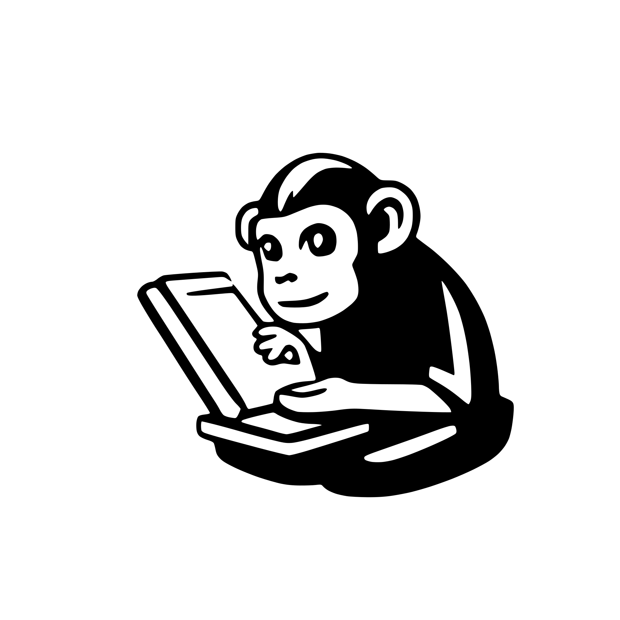 AI-generated SVG of 'an icon of a monkey writing a book'