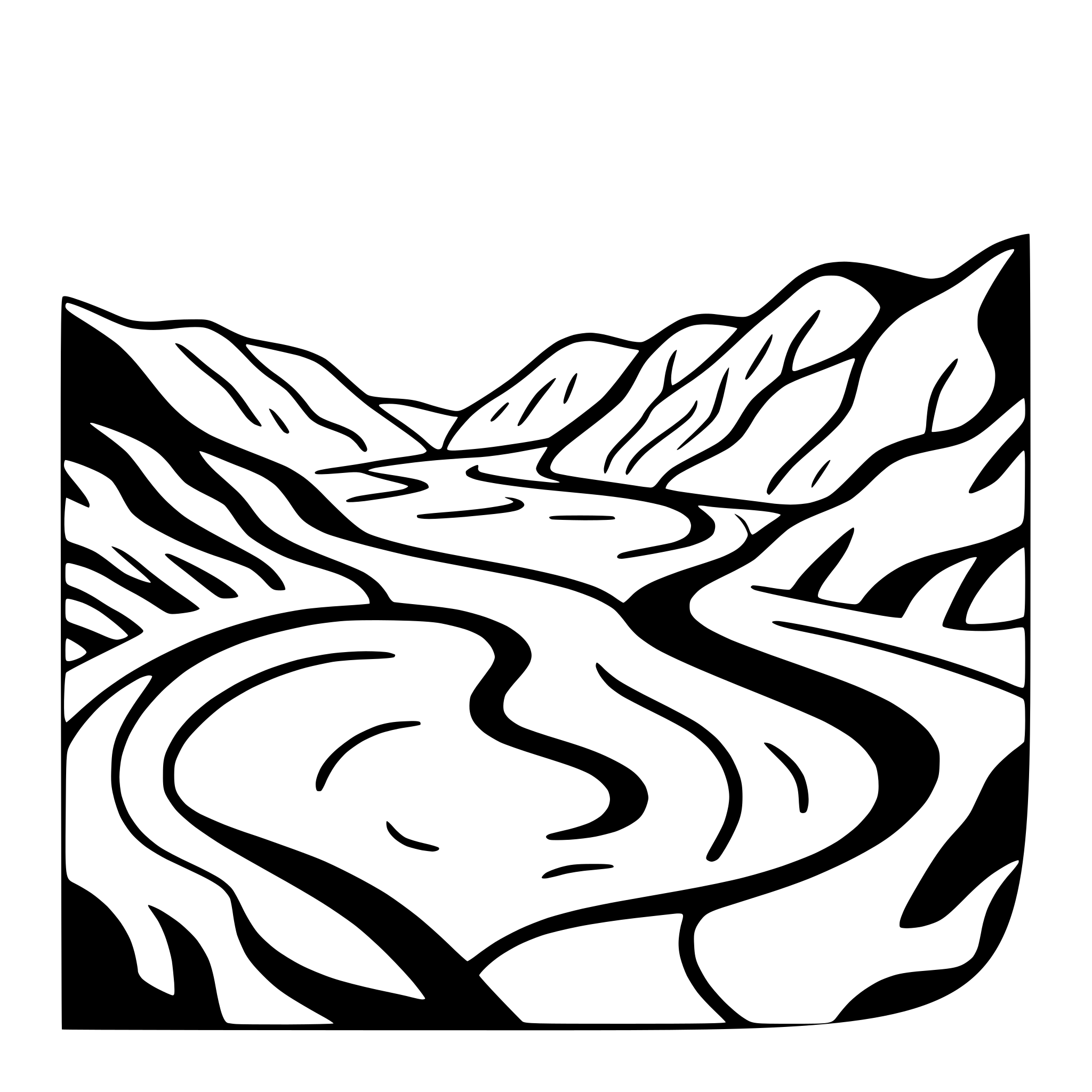 AI-generated SVG of a river winding through valley