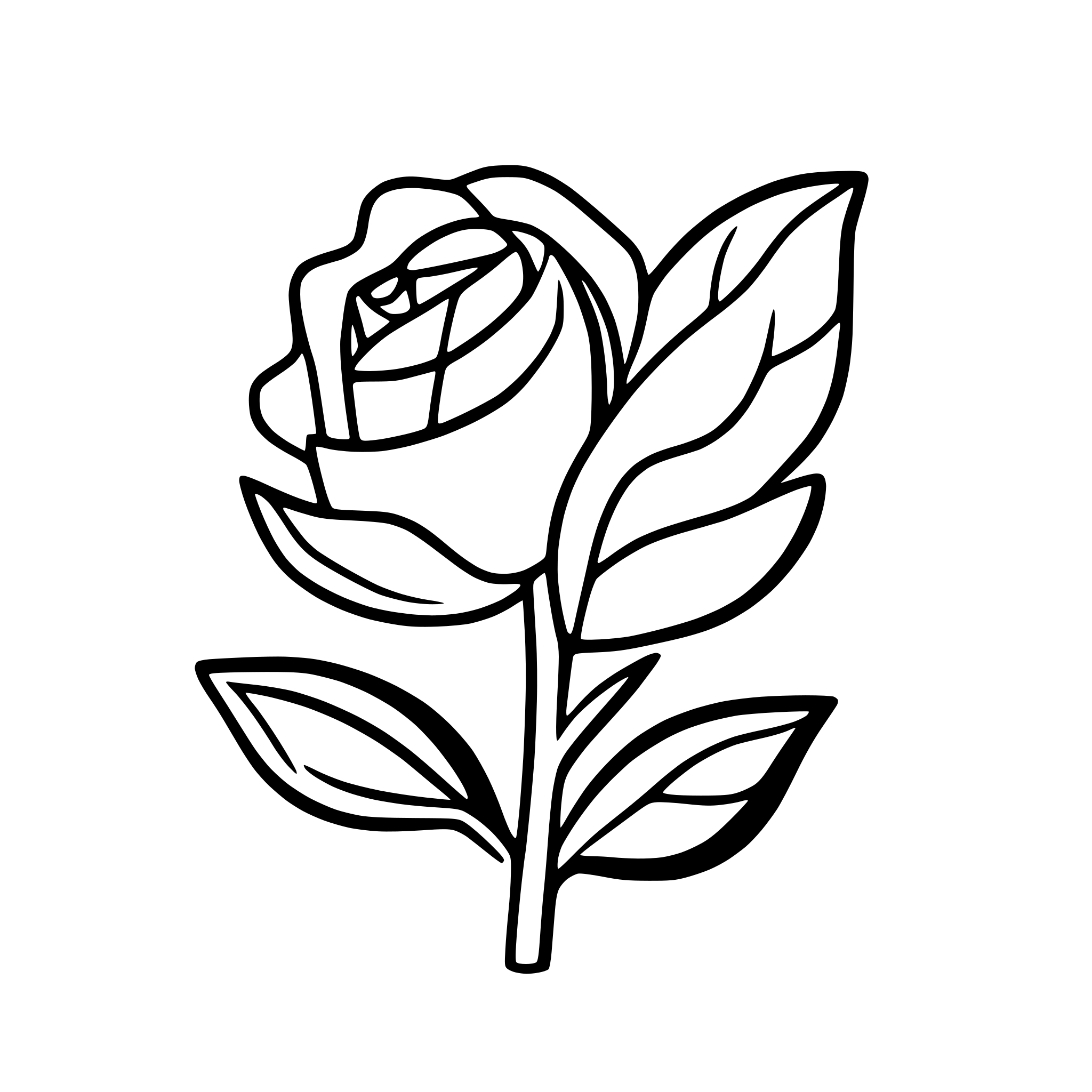 AI-generated SVG of a Floral tattoo minimalist fine-line design