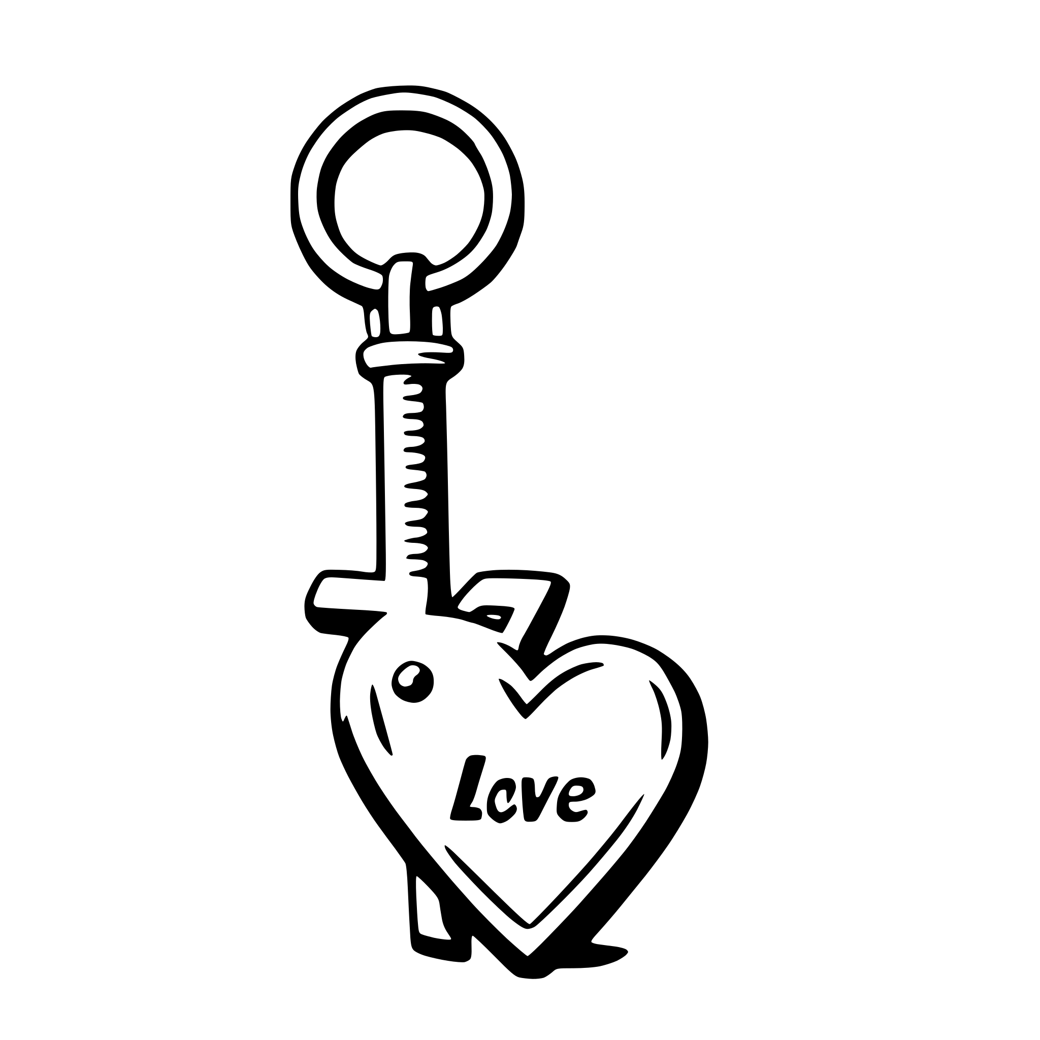 AI-generated SVG of a love keychain