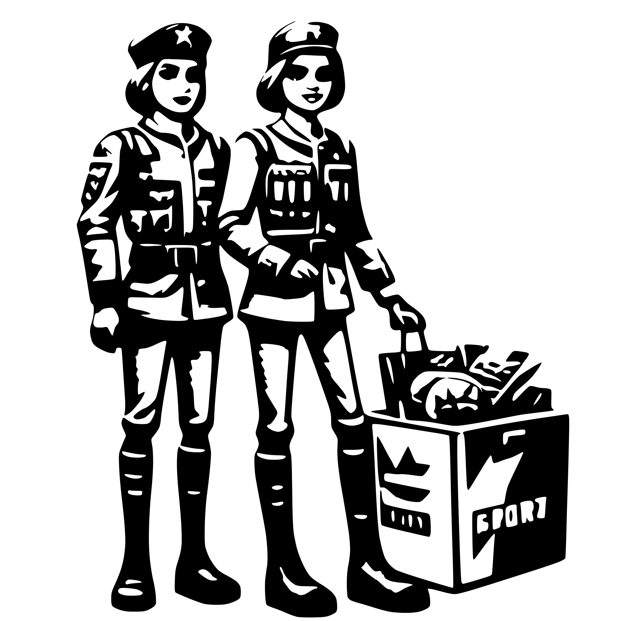 AI-generated SVG of a military, shopping