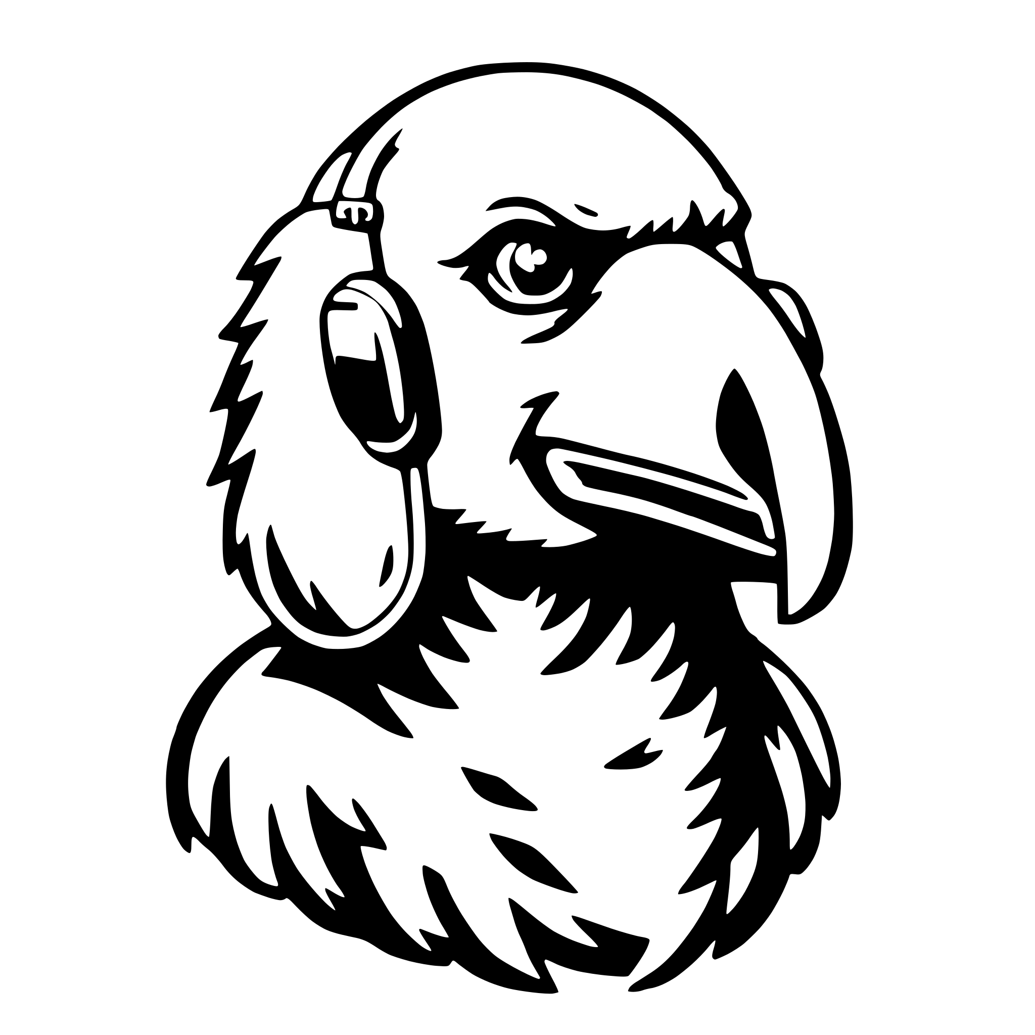 AI-generated SVG of 'eagle with earmuffs'
