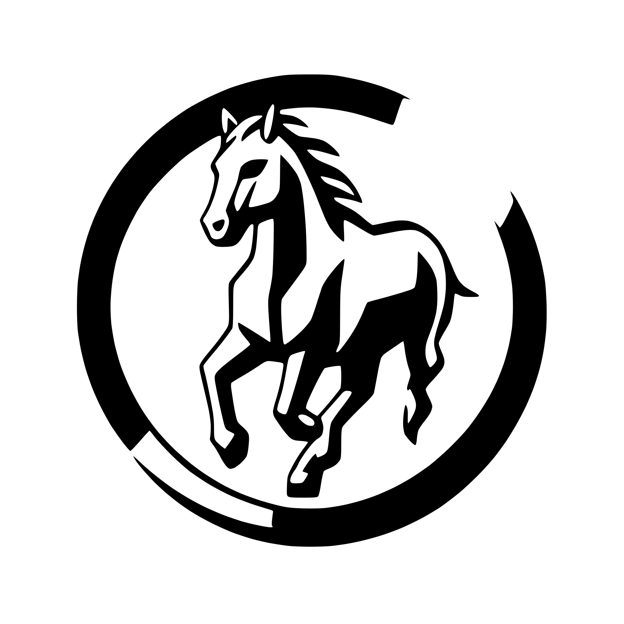 AI-generated SVG of 'geometric horse galloping forward'