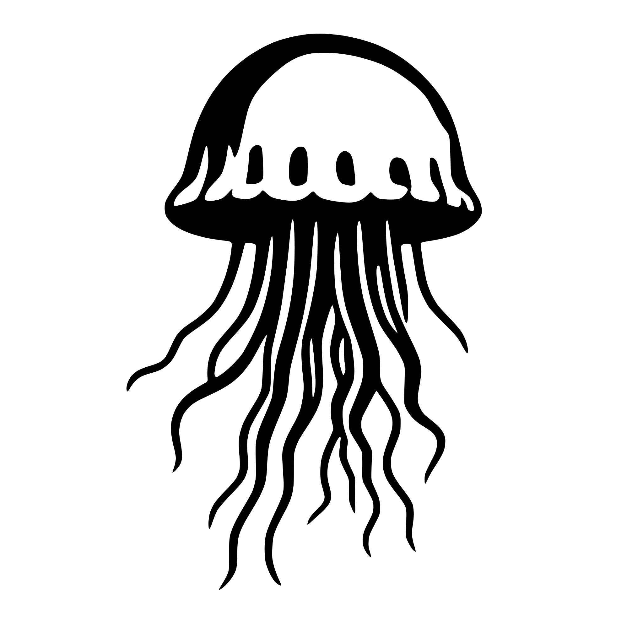 AI-generated SVG of 'minimalist jellyfish silouhette'