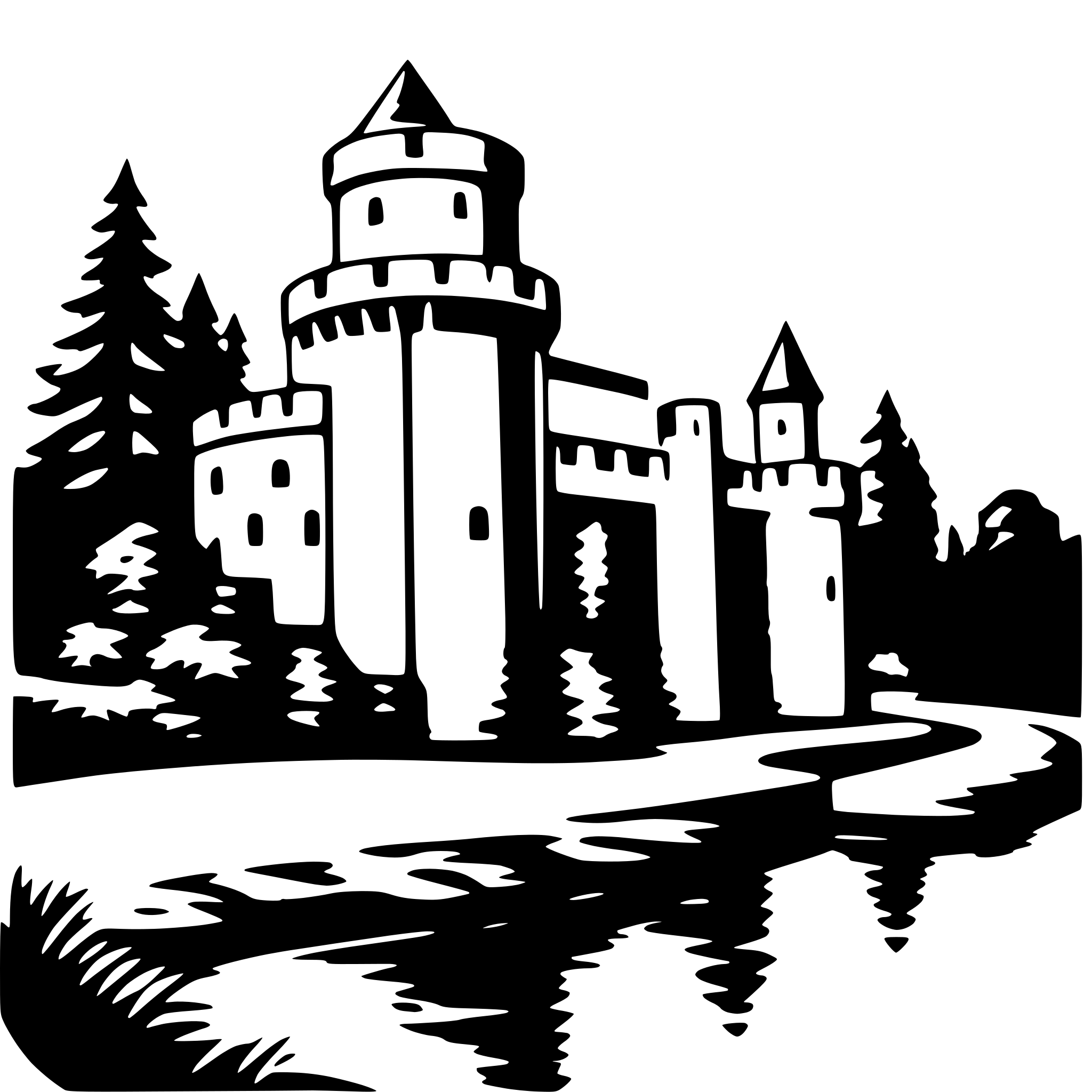 AI-generated SVG of 'castle and moat'