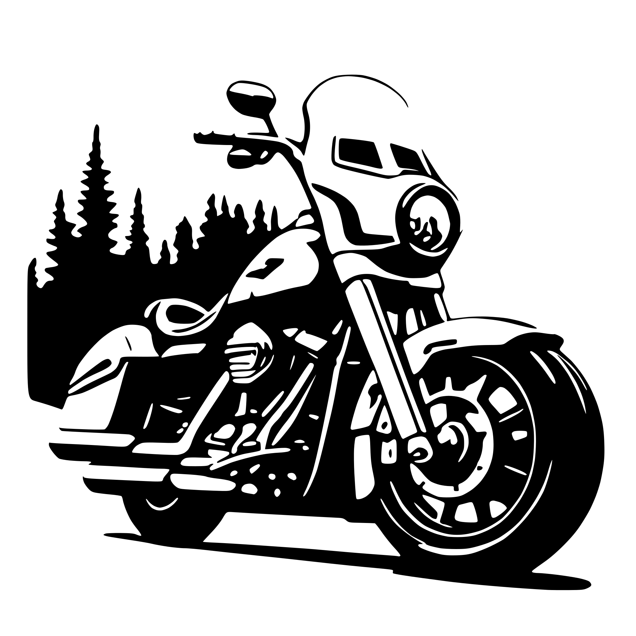 AI-generated SVG of 'harley davidson raod glide'