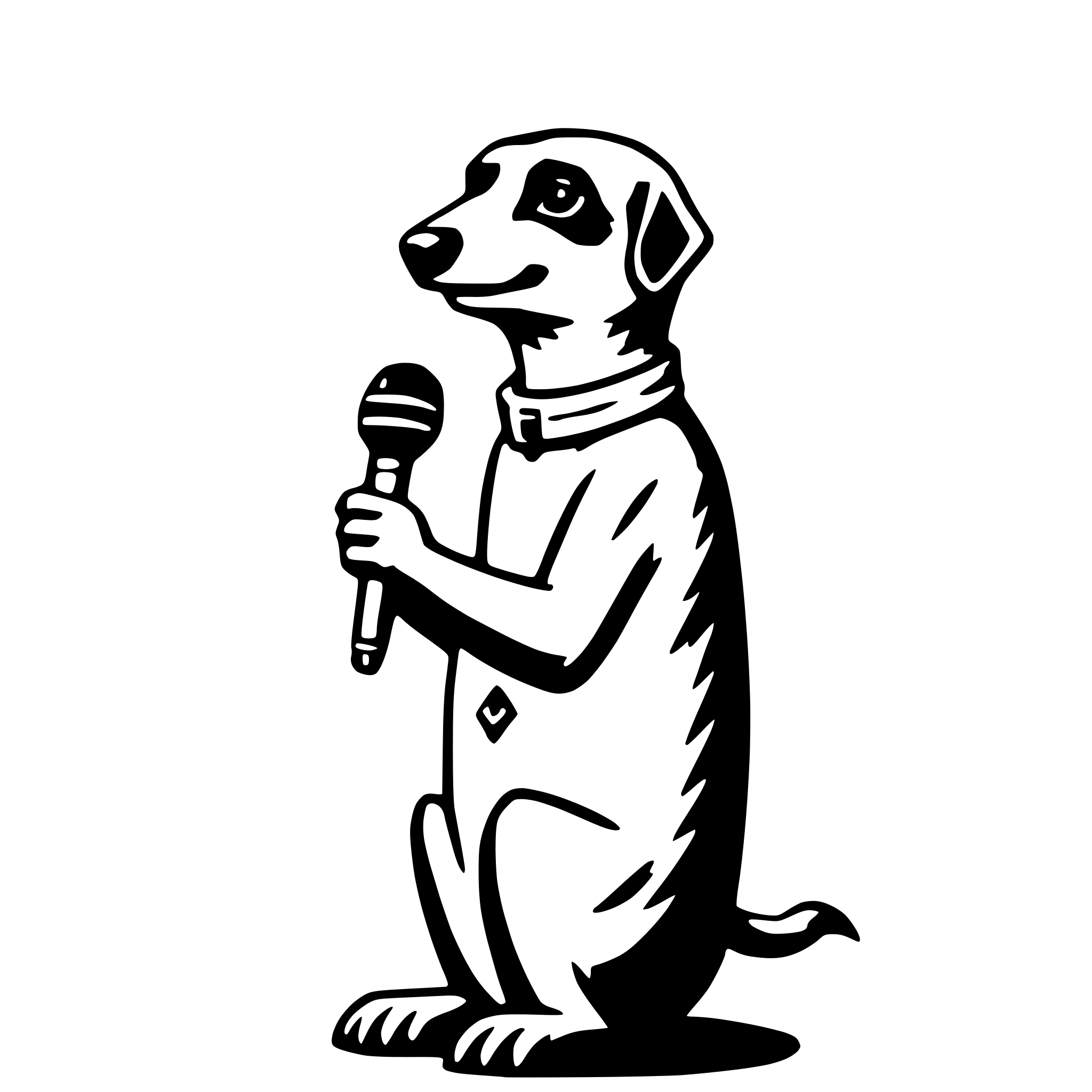 AI-generated SVG of a meerkat with microphone