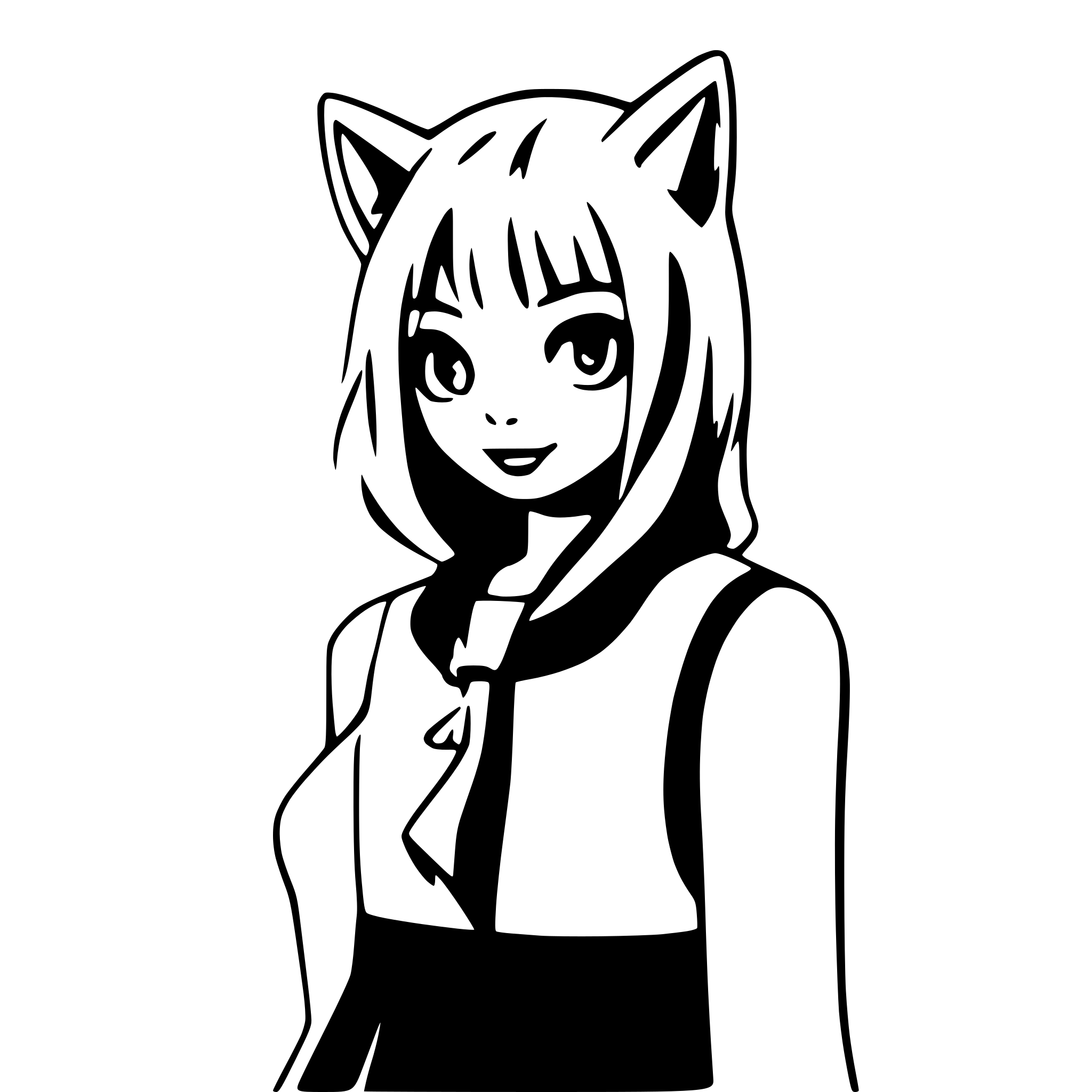 AI-generated SVG of a Manga cat girl