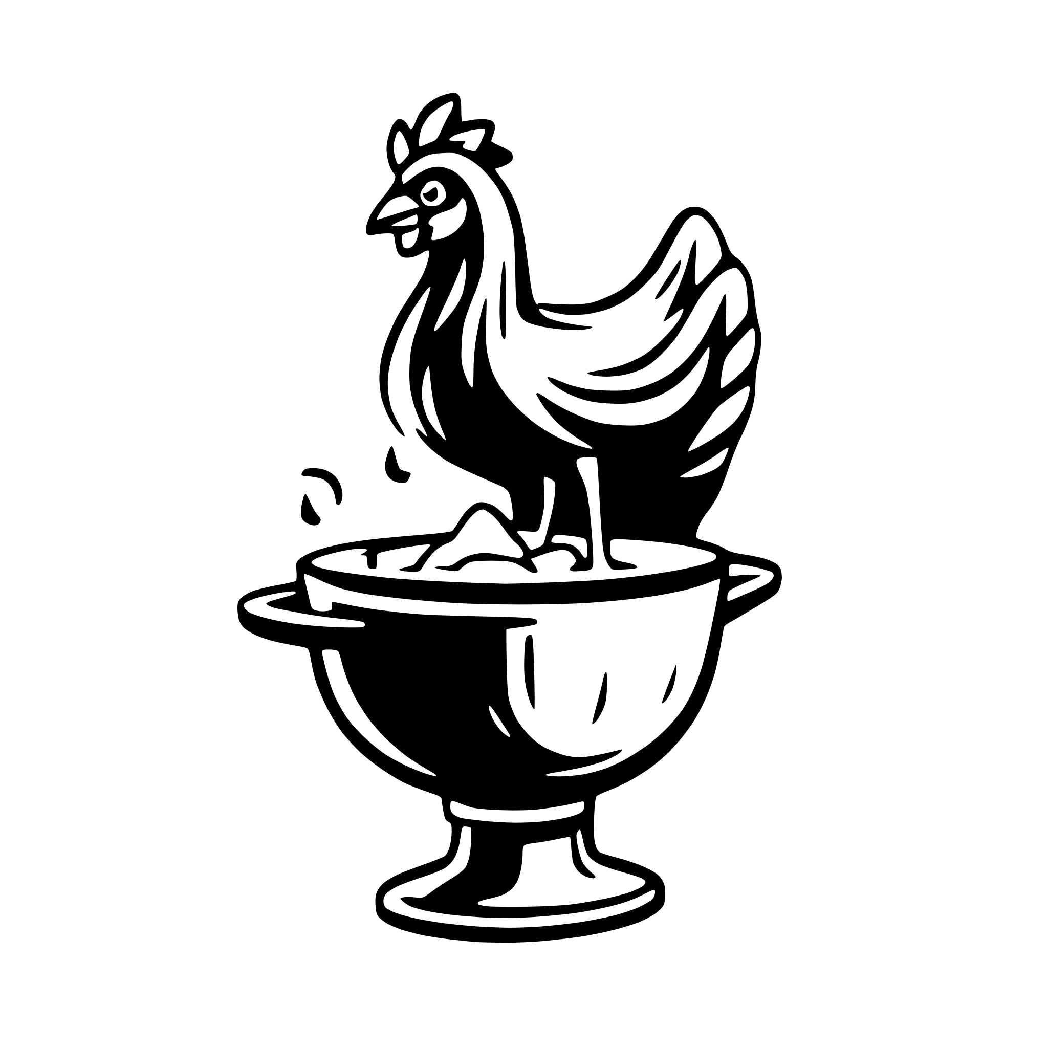 AI-generated SVG of a A chicken coming out of a casserole