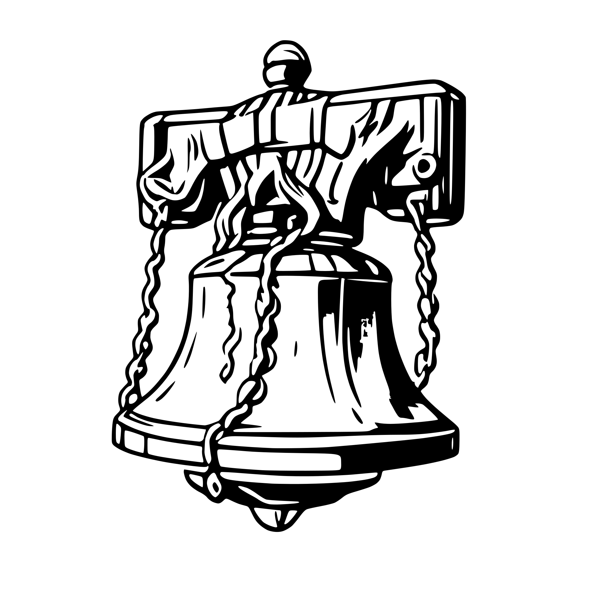 AI-generated SVG of a The Liberty Bell ringing loudly