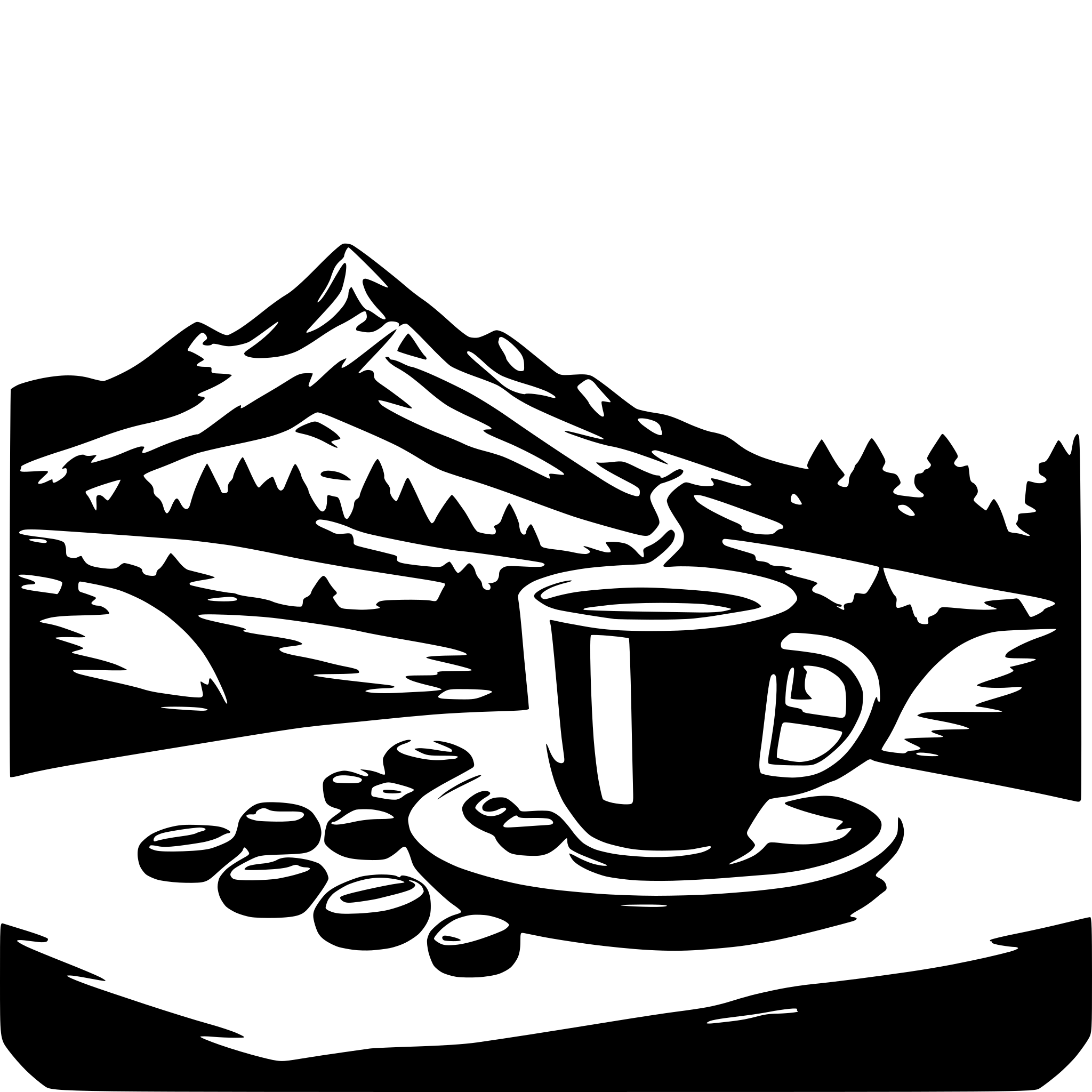 AI-generated SVG of 'mountain, coffee, brown'