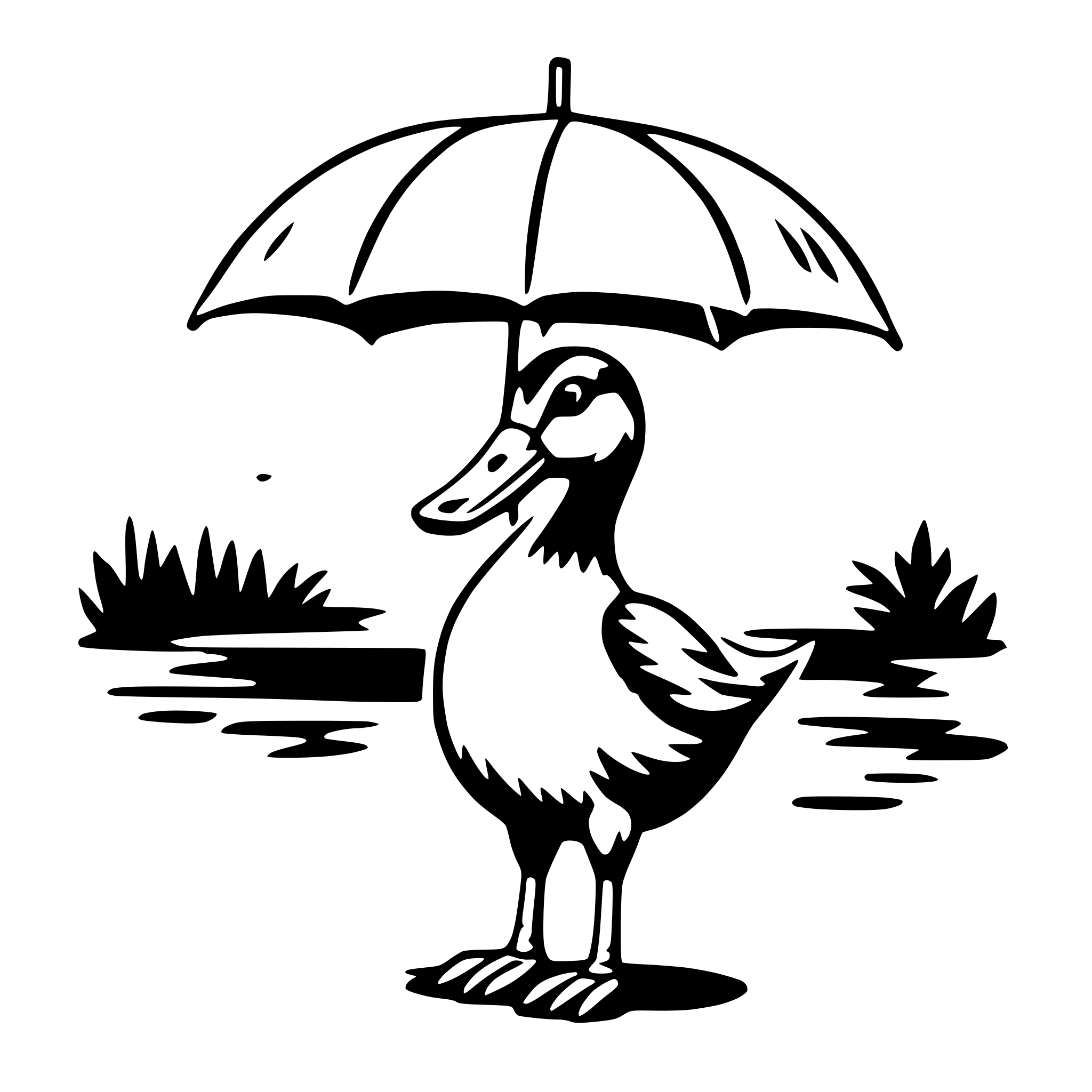 AI-generated SVG of a goose with umbrella