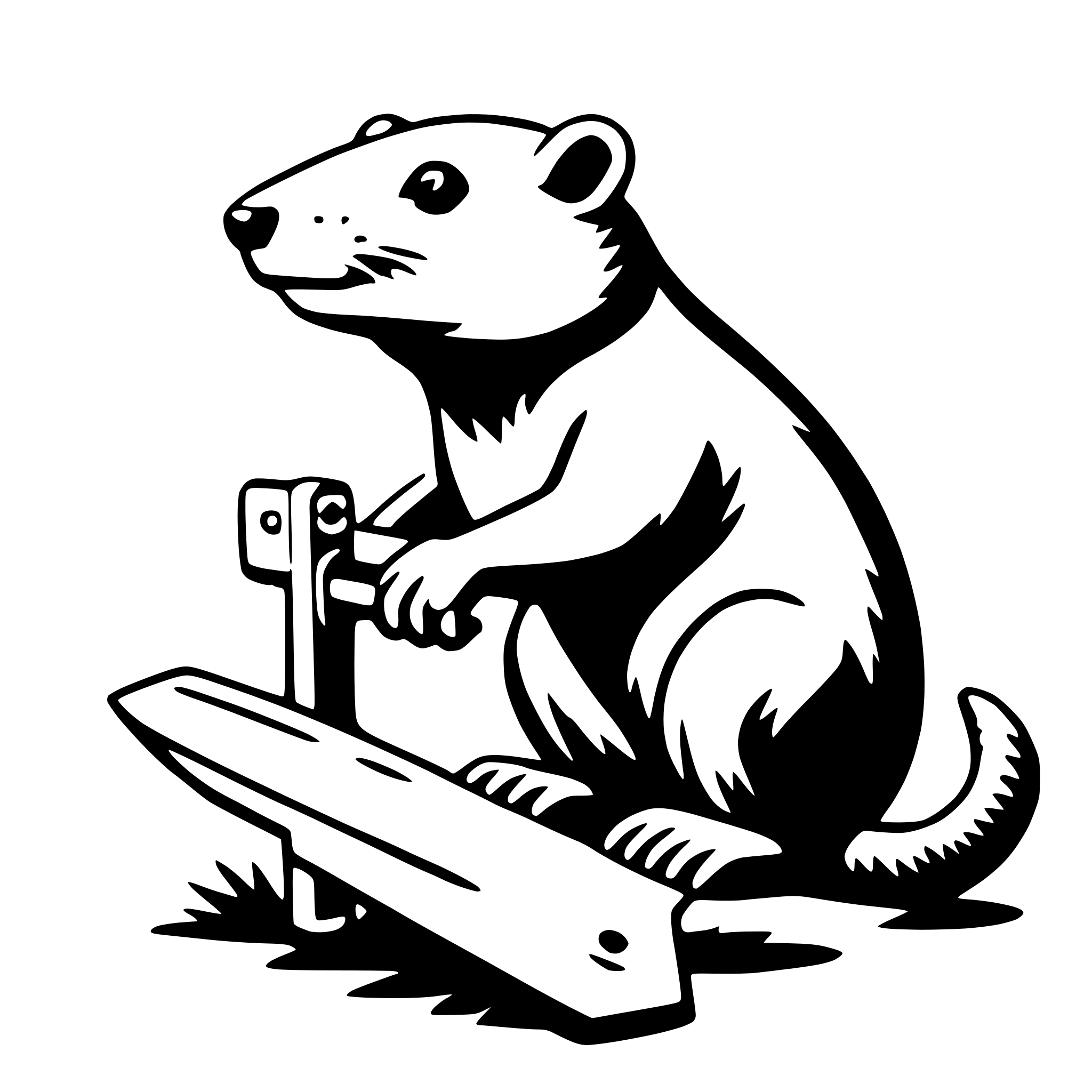 AI-generated SVG of 'beaver with chainsaw'