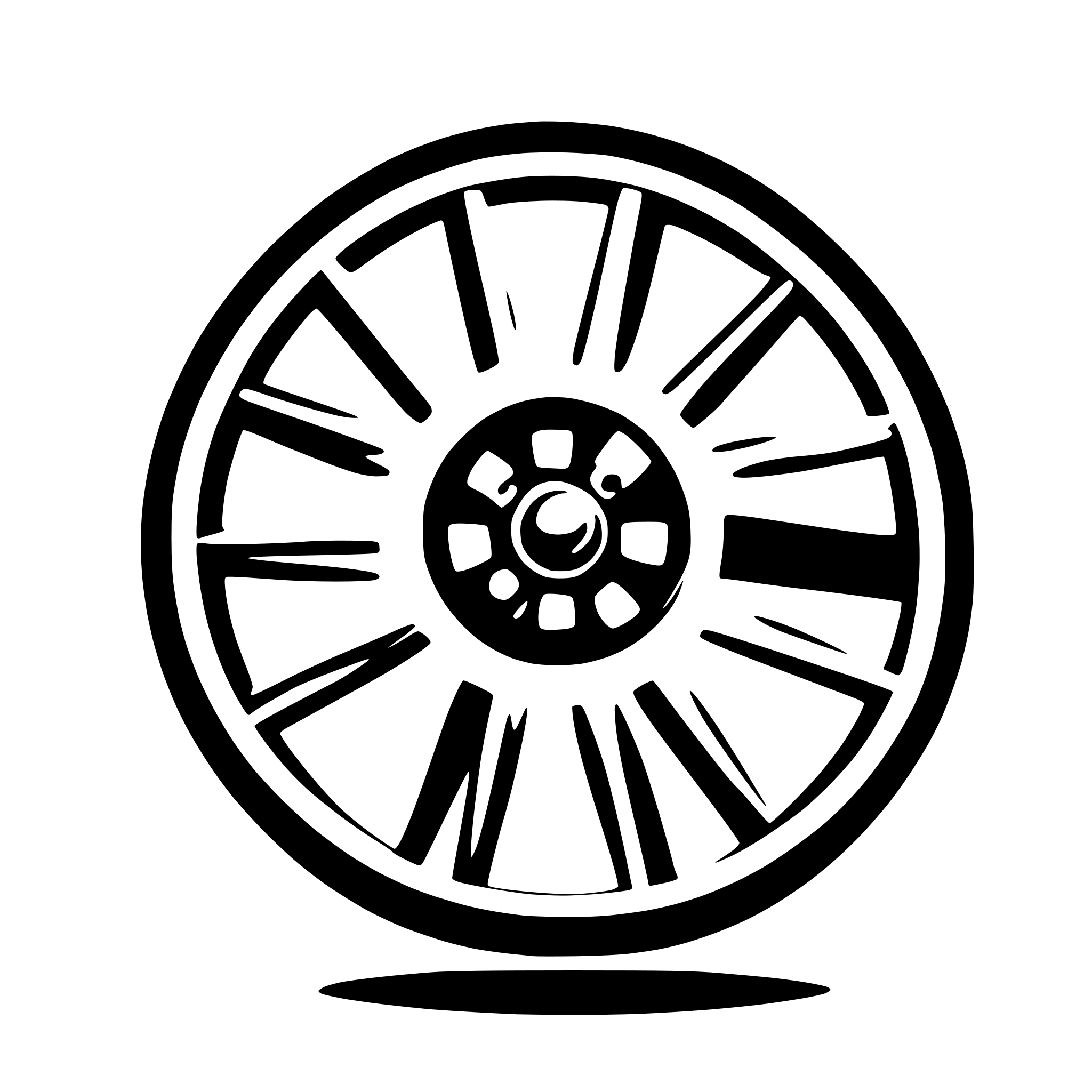 AI-generated SVG of '6 spoke wheel outline'