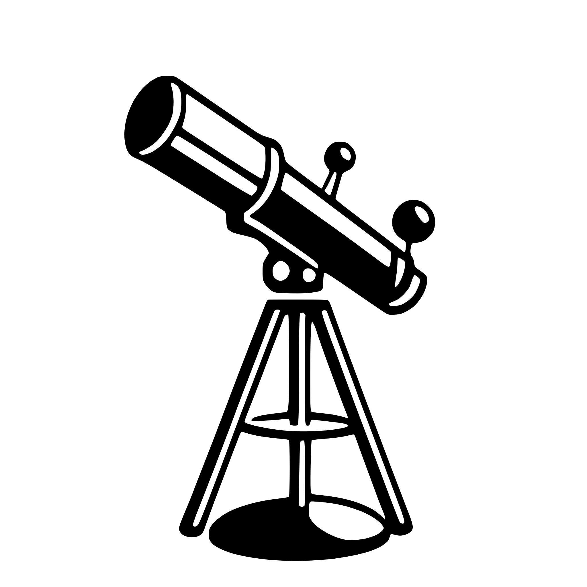 AI-generated SVG of a telescope observing planets